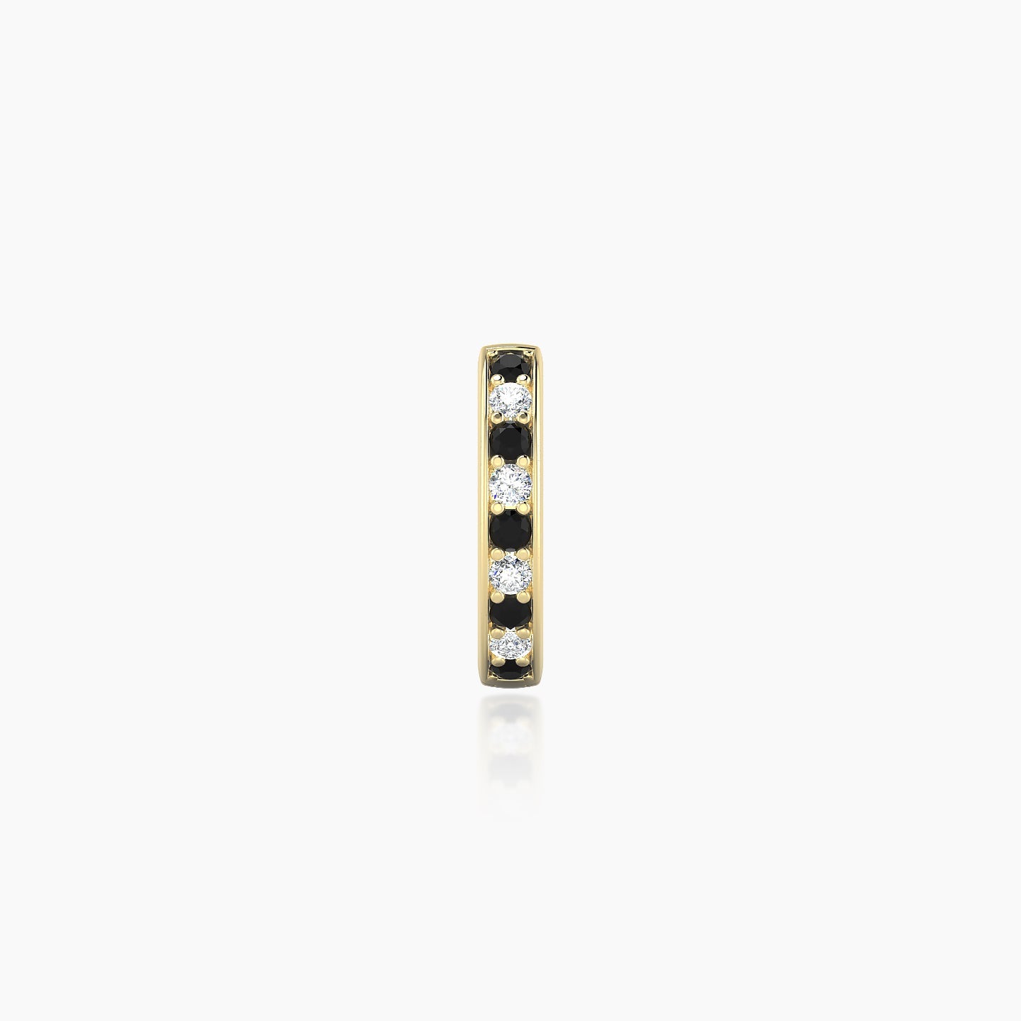 Lyssa | 18k Yellow Gold 6.5 mm Black Diamond & Diamond Hoop Piercing