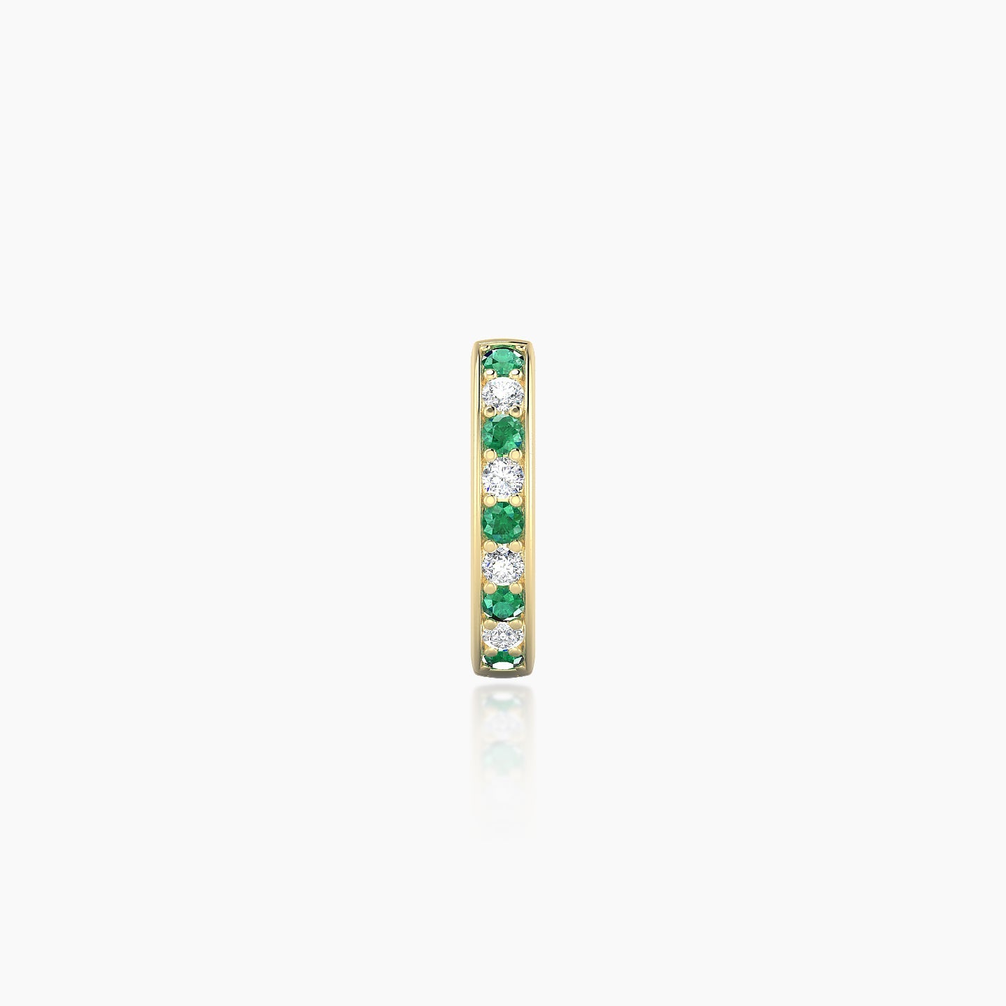 Lyssa | 18k Yellow Gold 6.5 mm Emerald & Diamond Hoop Piercing