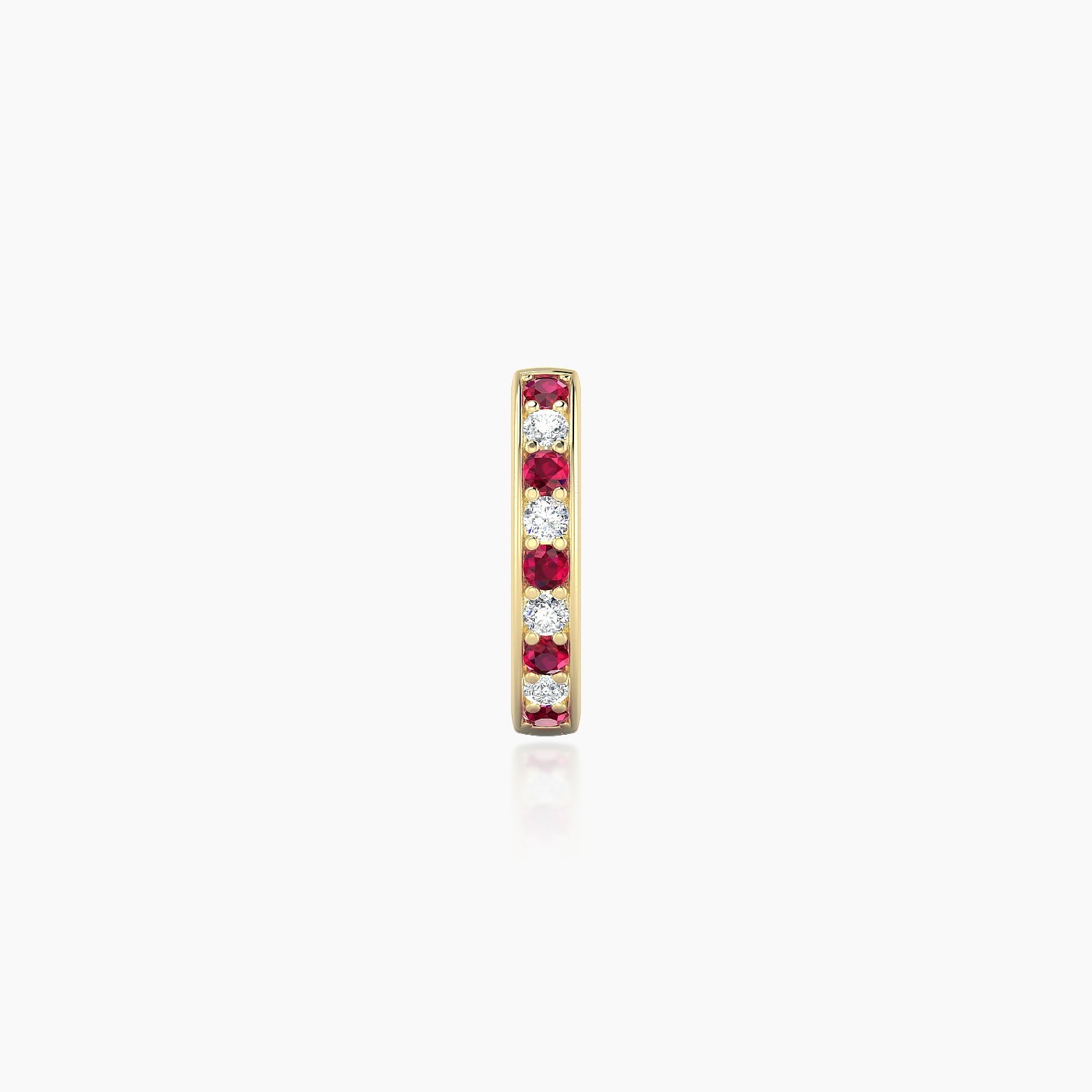 Lyssa | 18k Yellow Gold 6.5 mm Ruby & Diamond Hoop Piercing