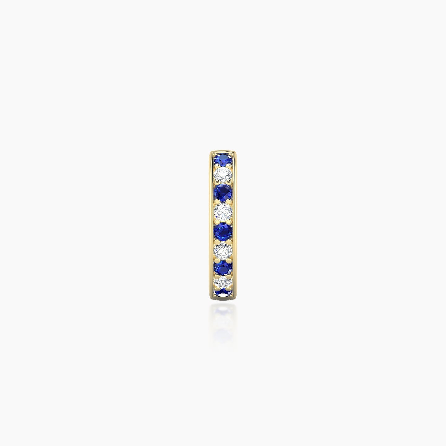 Lyssa | 18k Yellow Gold 6.5 mm Sapphire & Diamond Hoop Piercing