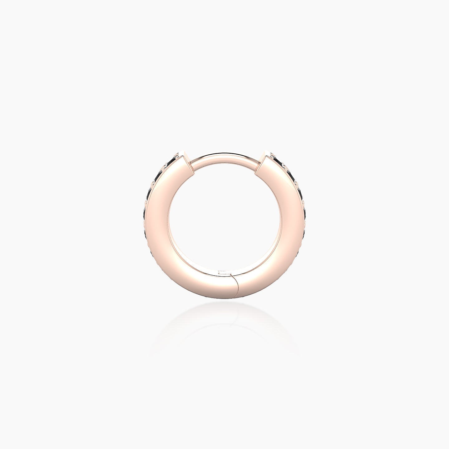 Lyssa | 18k Rose Gold 6.5 mm Black Diamond Hoop Piercing