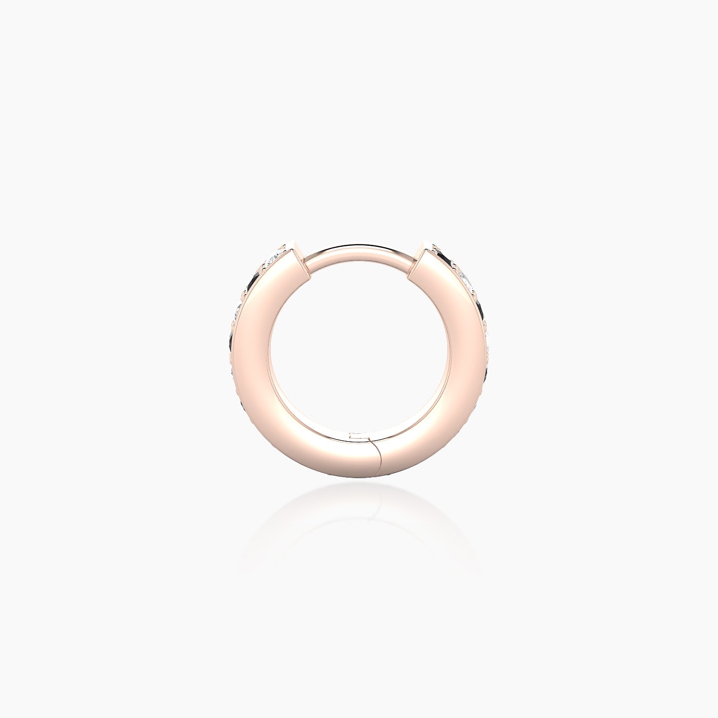 Lyssa | 18k Rose Gold 6.5 mm Black Diamond & Diamond Hoop Piercing