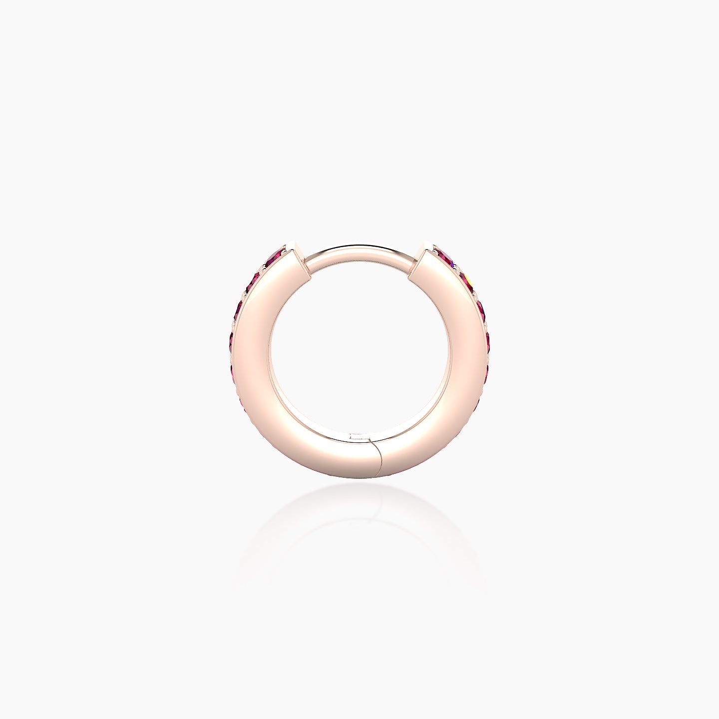 Lyssa | 18k Rose Gold 6.5 mm Ruby Hoop Piercing