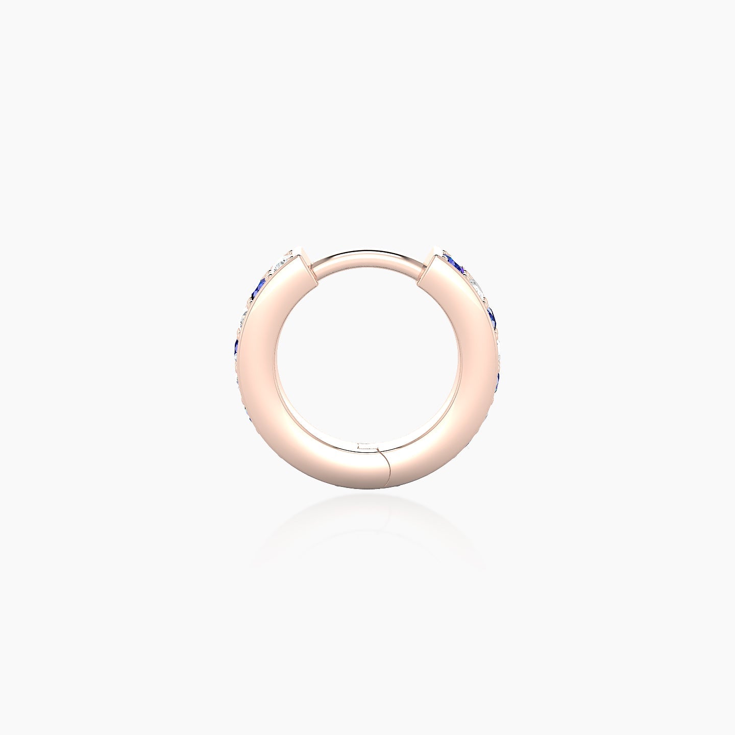 Lyssa | 18k Rose Gold 6.5 mm Sapphire & Diamond Hoop Piercing