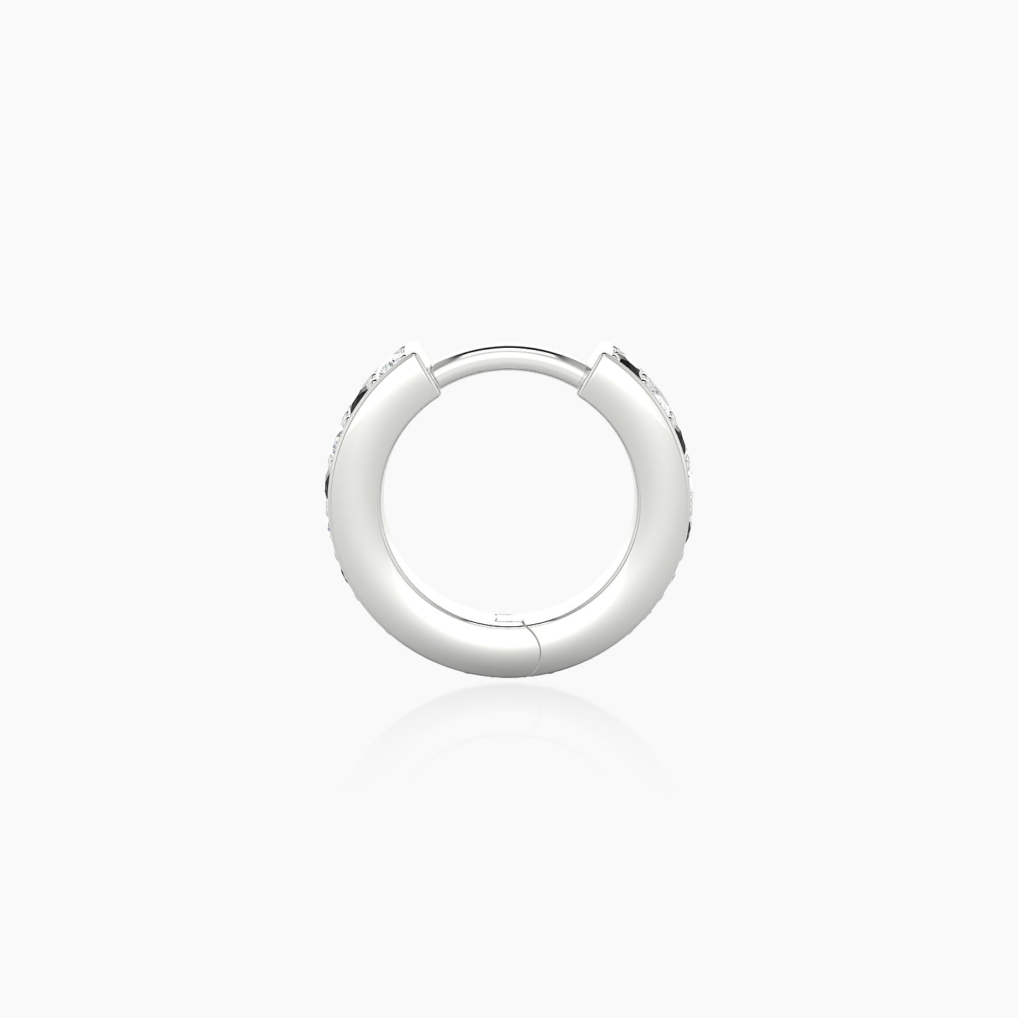 Lyssa | 18k White Gold 6.5 mm Black Diamond & Diamond Hoop Piercing