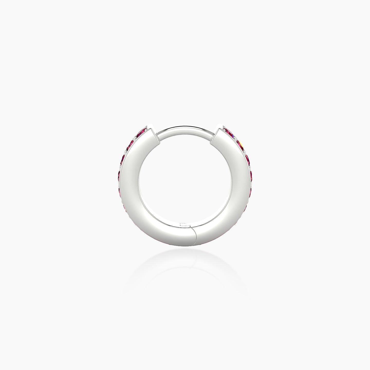 Lyssa | 18k White Gold 6.5 mm Ruby Hoop Piercing