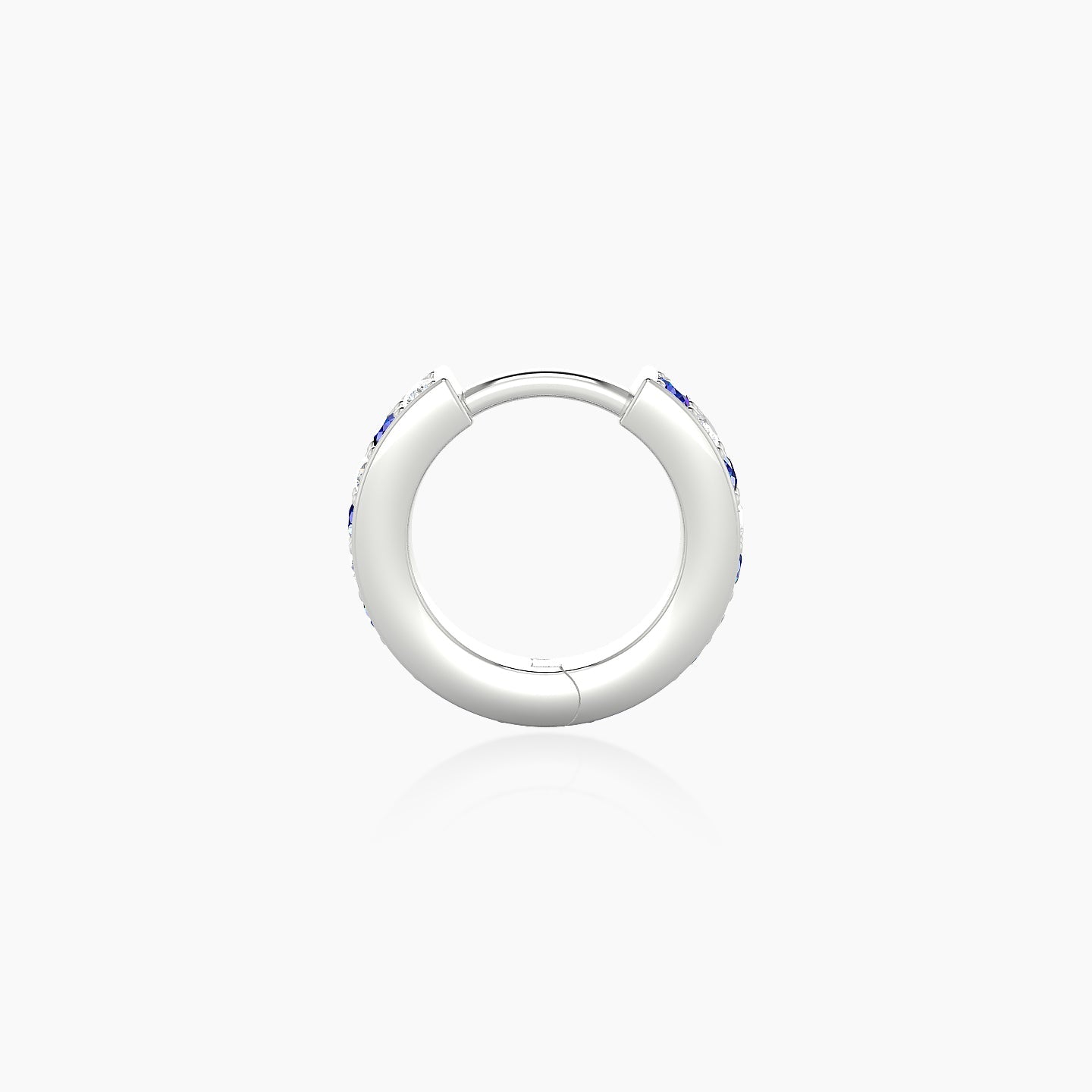 Lyssa | 18k White Gold 6.5 mm Sapphire & Diamond Hoop Piercing