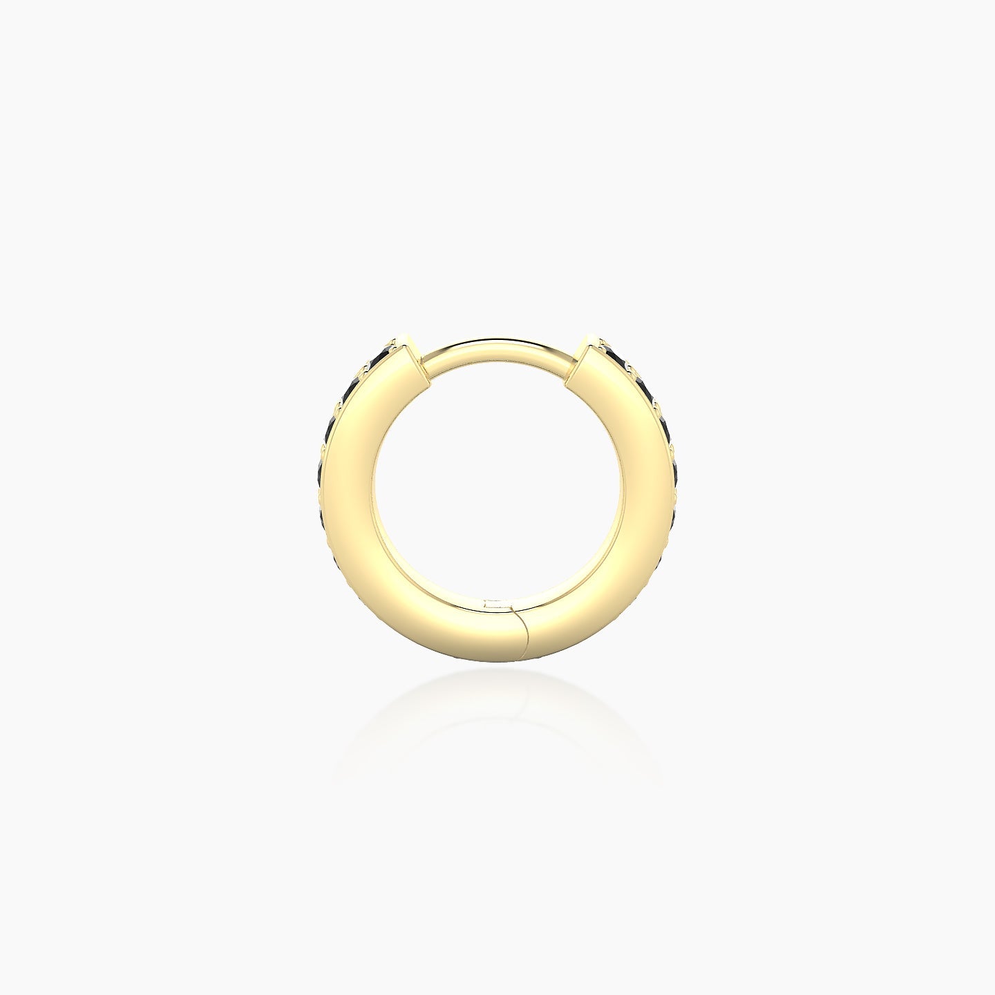 Lyssa | 18k Yellow Gold 6.5 mm Black Diamond Hoop Piercing