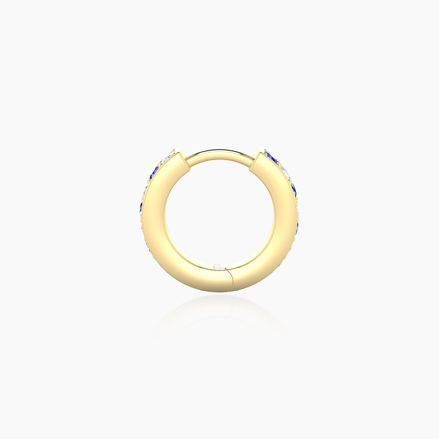 Lyssa | 18k Yellow Gold 6.5 mm Sapphire & Diamond Hoop Piercing