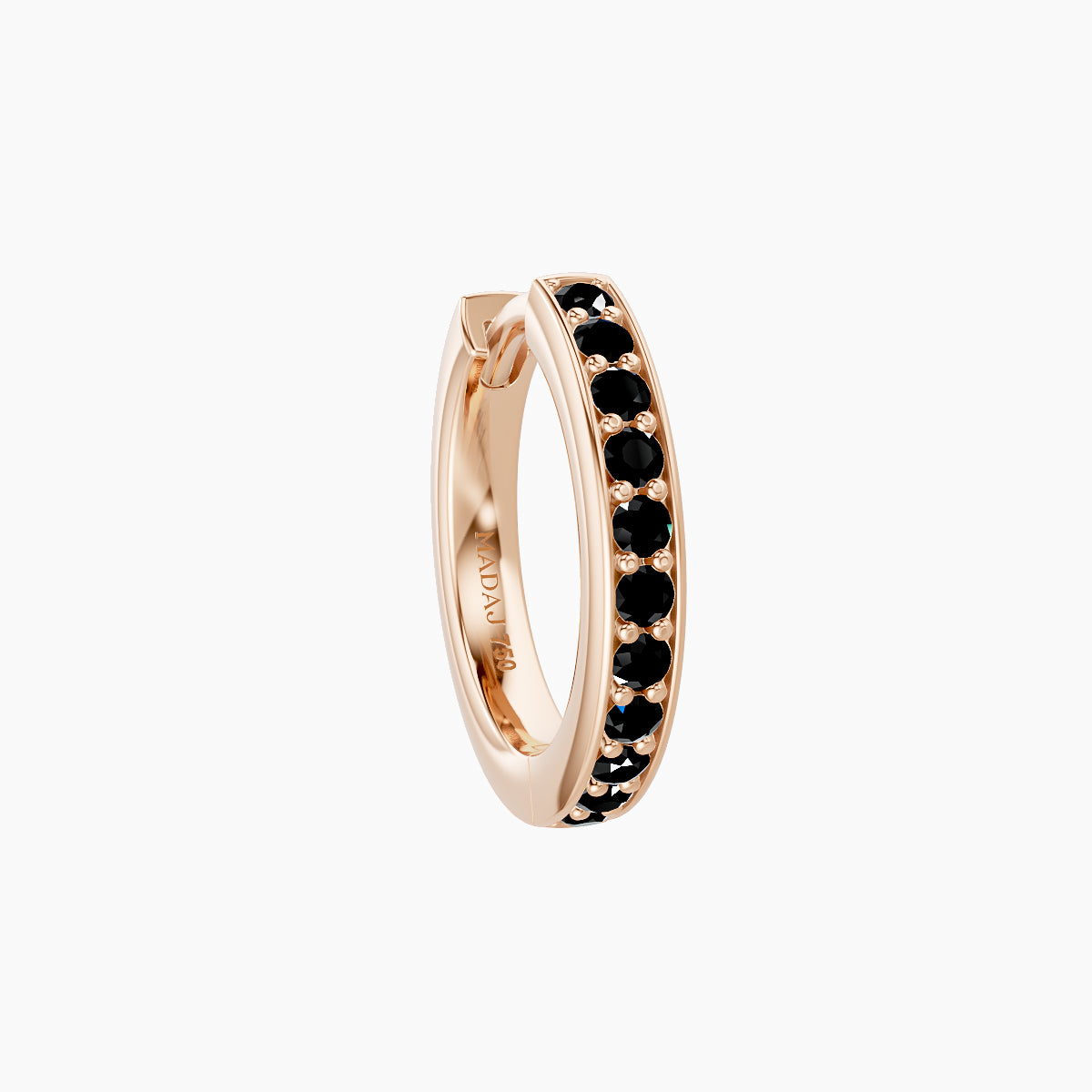 Lyssa | 18k Rose Gold 8 mm Black Diamond Hoop Piercing