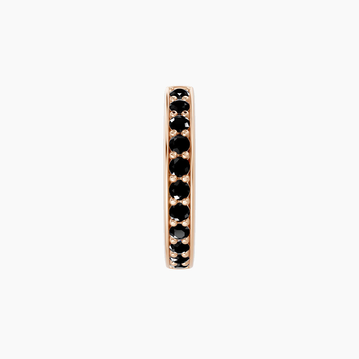 Lyssa | 18k Rose Gold 8 mm Black Diamond Hoop Piercing