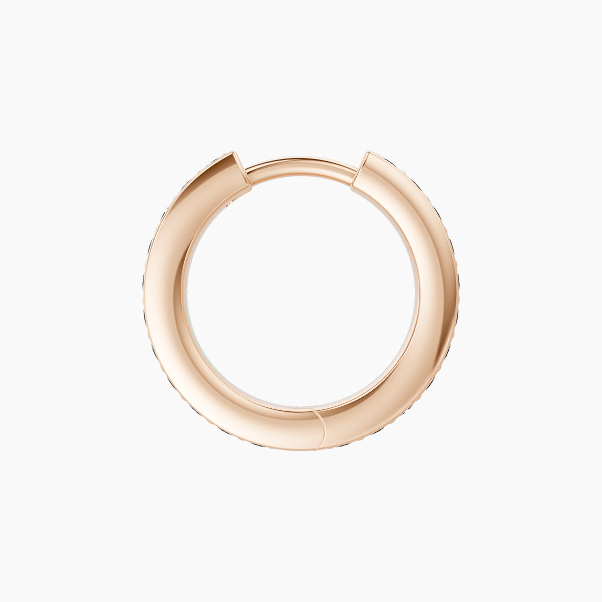 Lyssa | 18k Rose Gold 8 mm Black Diamond Hoop Piercing