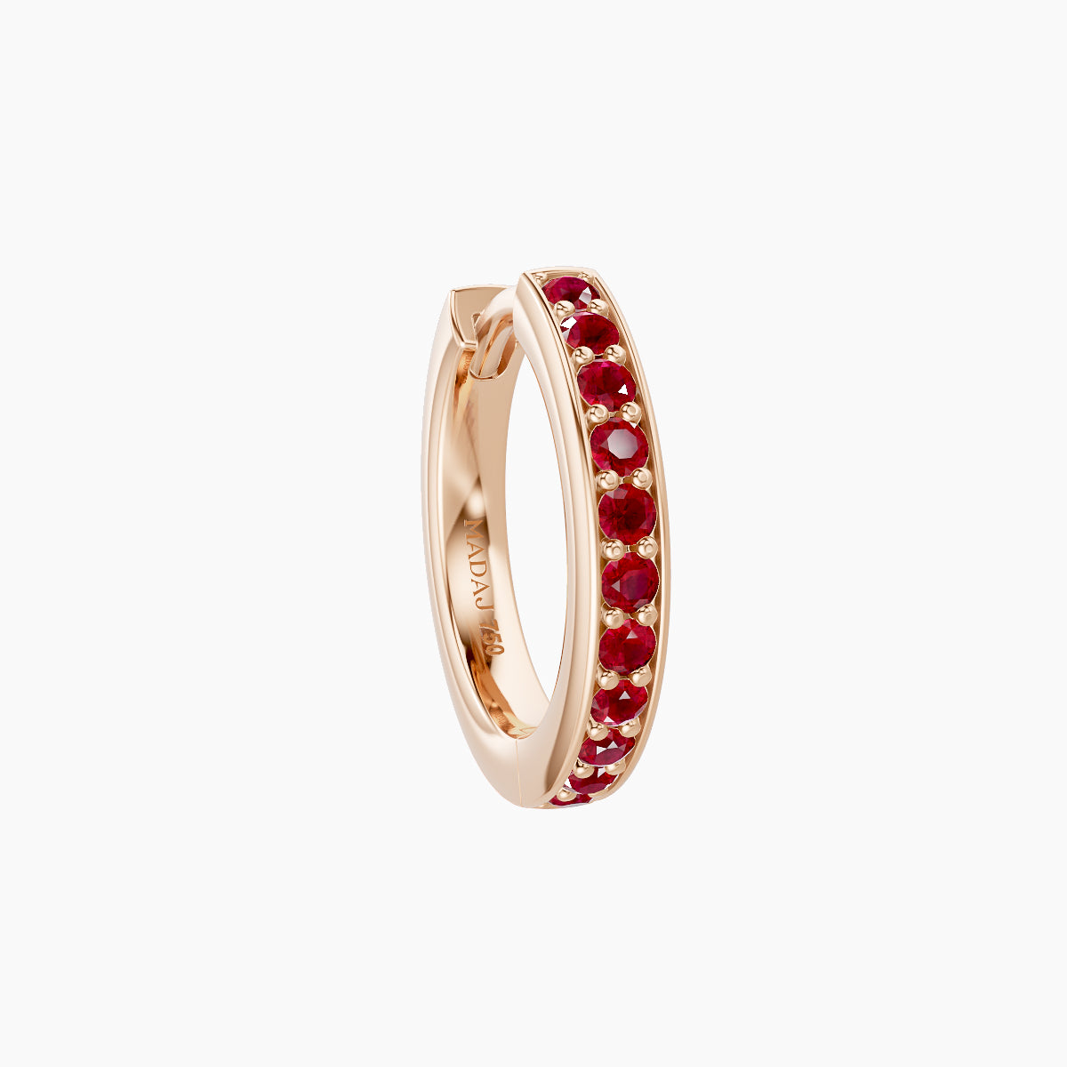 Lyssa | 18k Rose Gold 8 mm Ruby Hoop Piercing