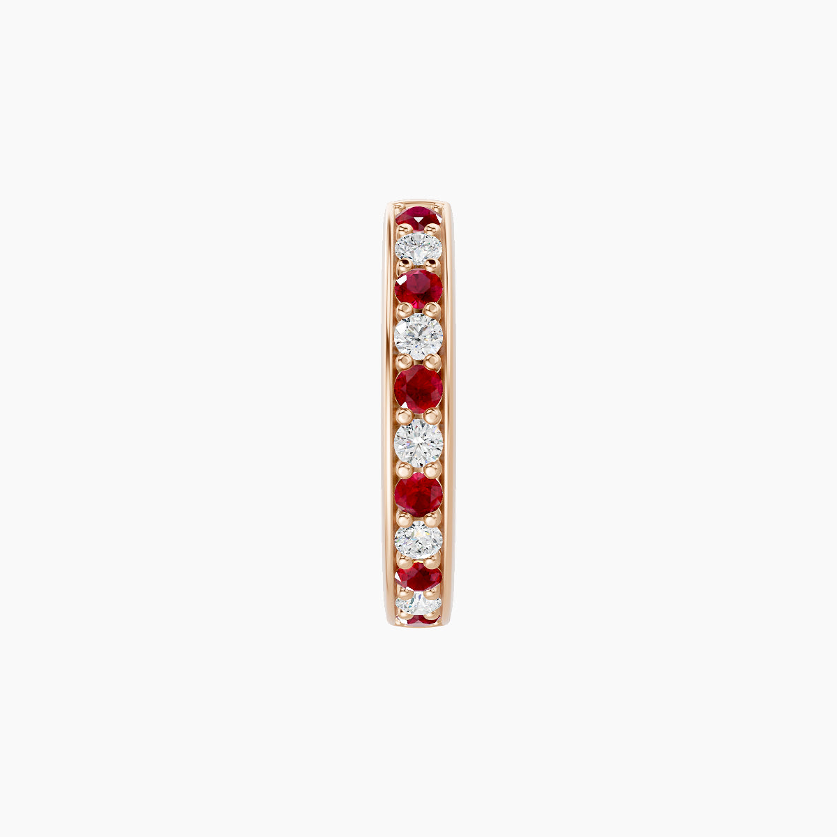 Lyssa | 18k Rose Gold 8 mm Ruby & Diamond Hoop Piercing