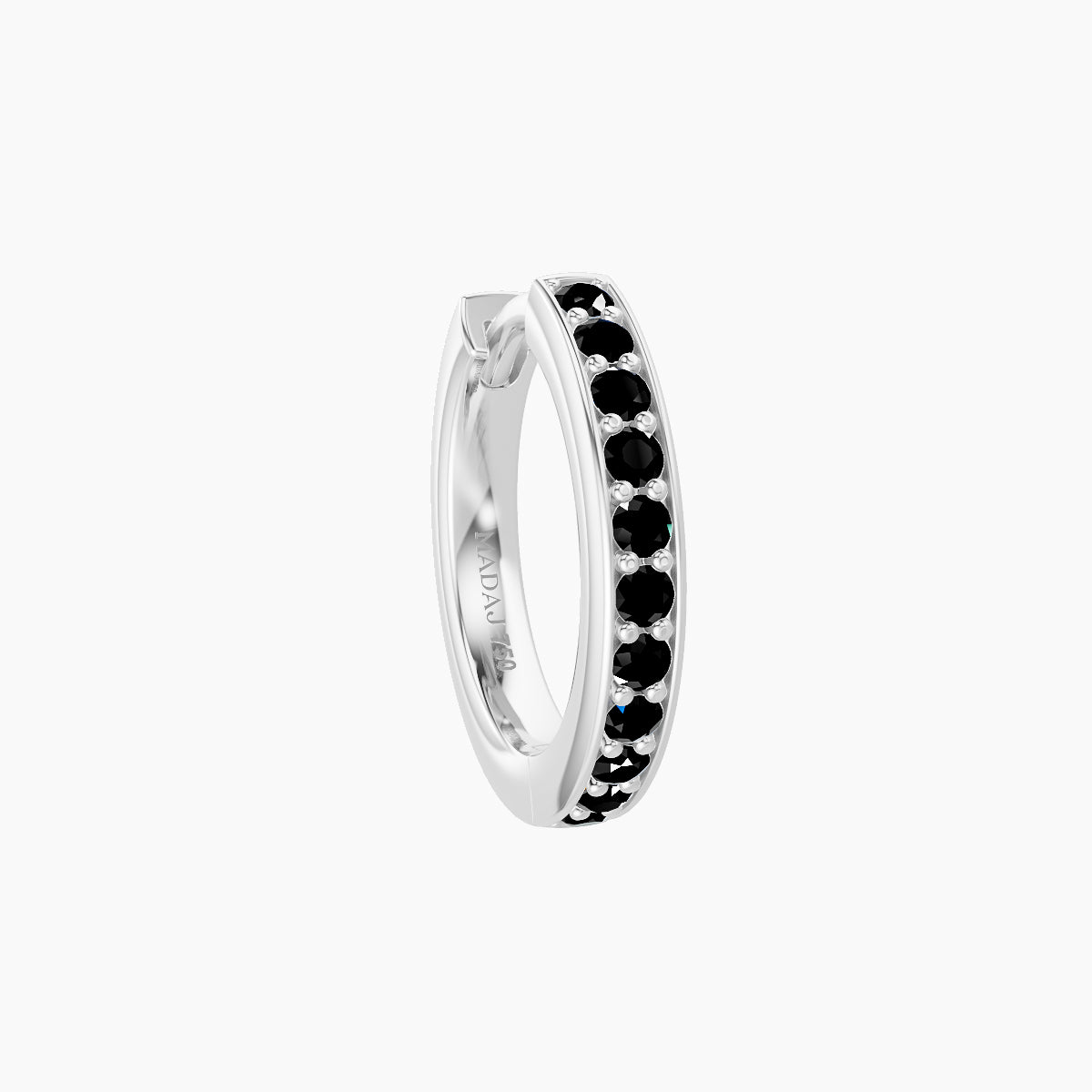 Lyssa | 18k White Gold 8 mm Black Diamond Hoop Piercing