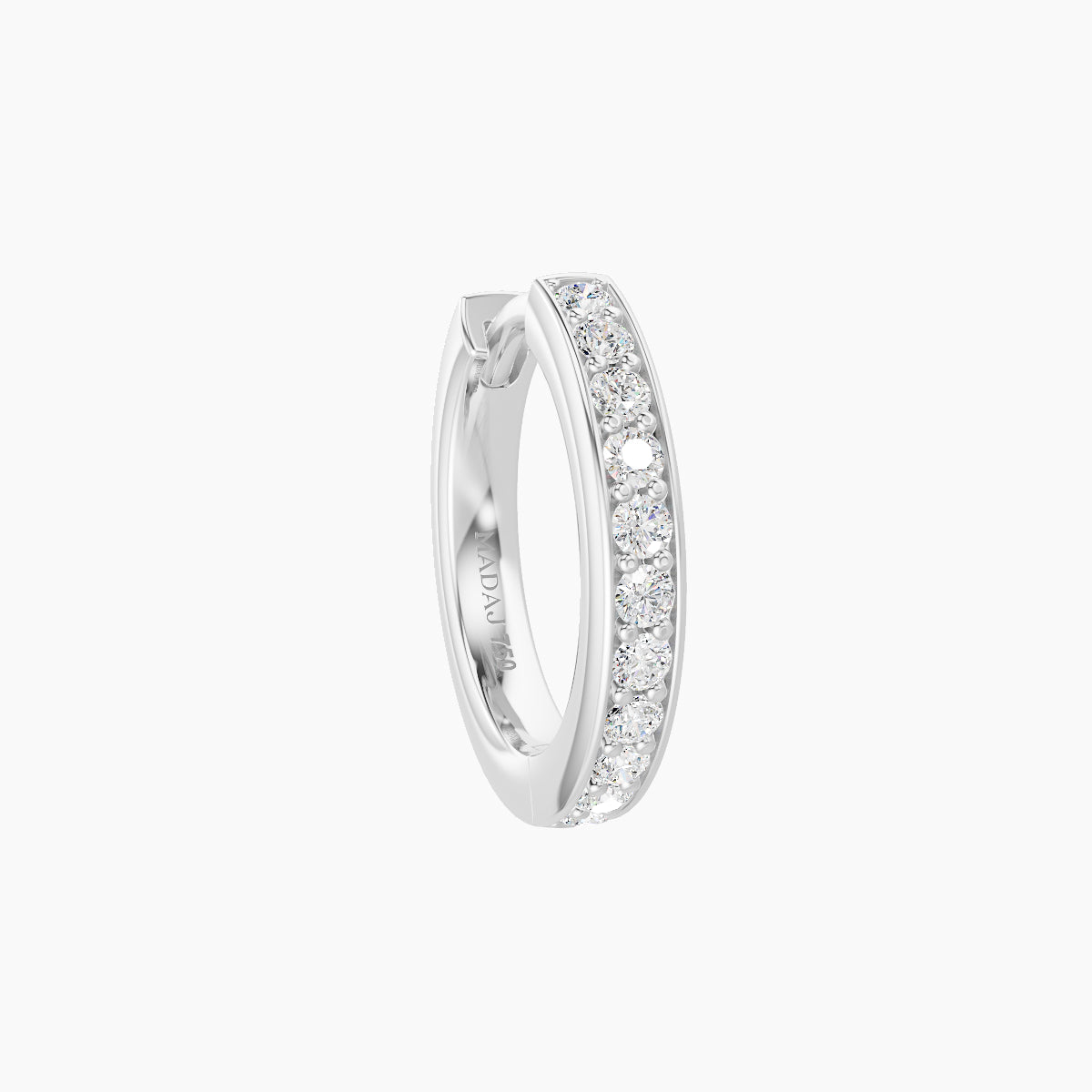 Lyssa | 18k White Gold 8 mm Diamond Hoop Piercing