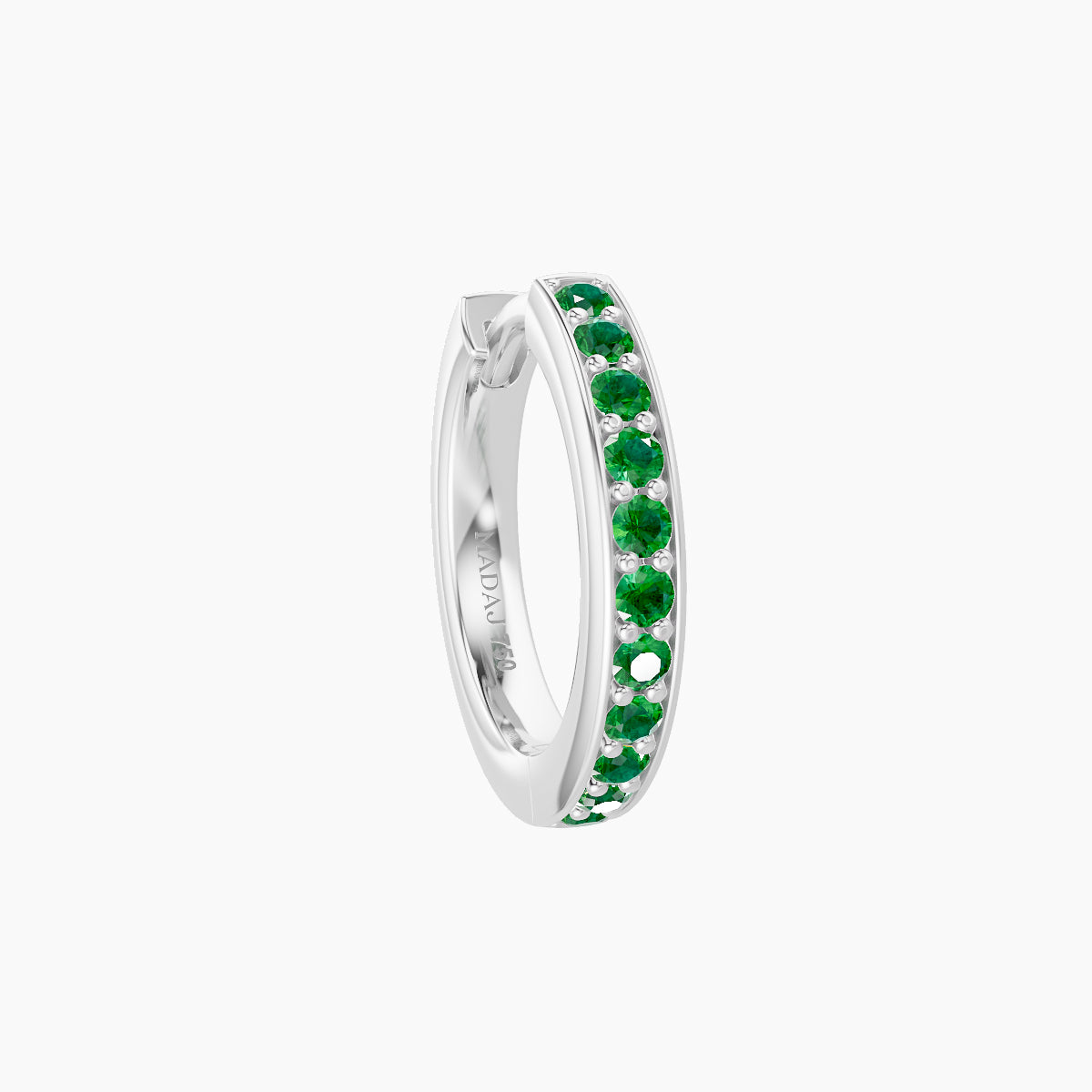 Lyssa | 18k White Gold 8 mm Emerald Hoop Piercing
