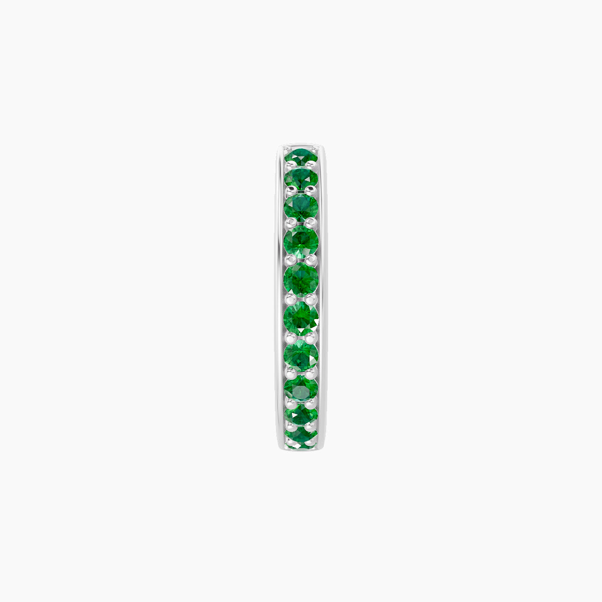 Lyssa | 18k White Gold 8 mm Emerald Hoop Piercing