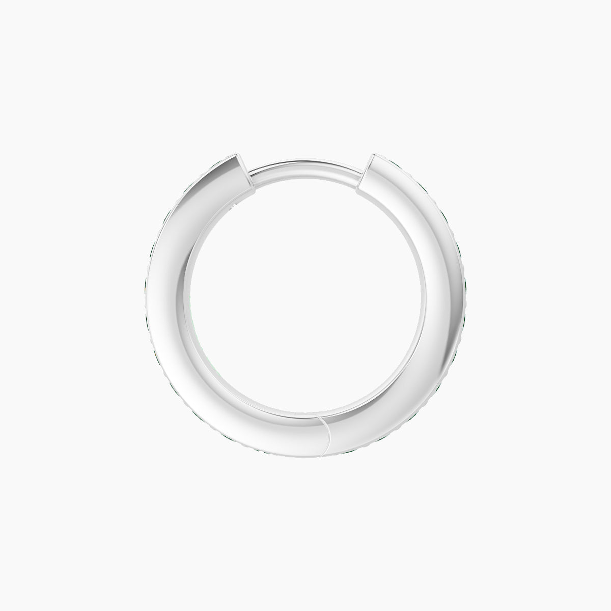 Lyssa | 18k White Gold 8 mm Emerald Hoop Piercing