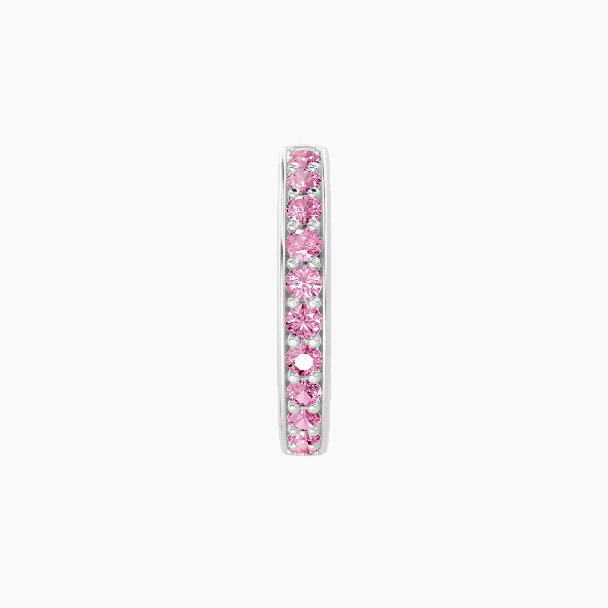 Lyssa | 18k White Gold 8 mm Pink Sapphire Hoop Piercing