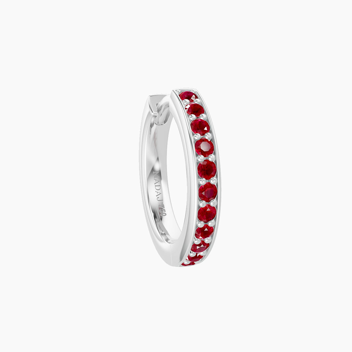 Lyssa | 18k White Gold 8 mm Ruby Hoop Piercing