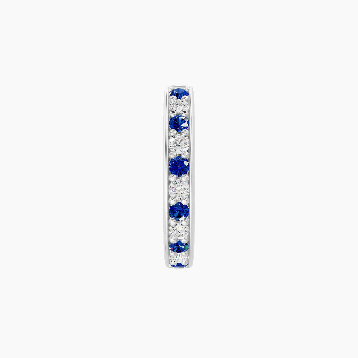 Lyssa | 18k White Gold 8 mm Sapphire & Diamond Hoop Piercing