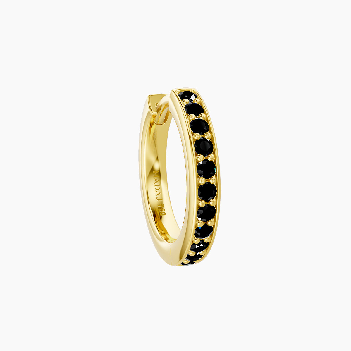 Lyssa | 18k Yellow Gold 8 mm Black Diamond Hoop Piercing