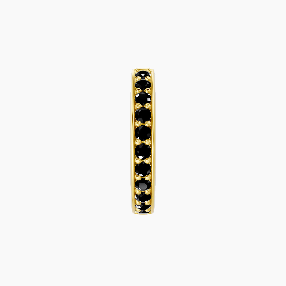 Lyssa | 18k Yellow Gold 8 mm Black Diamond Hoop Piercing