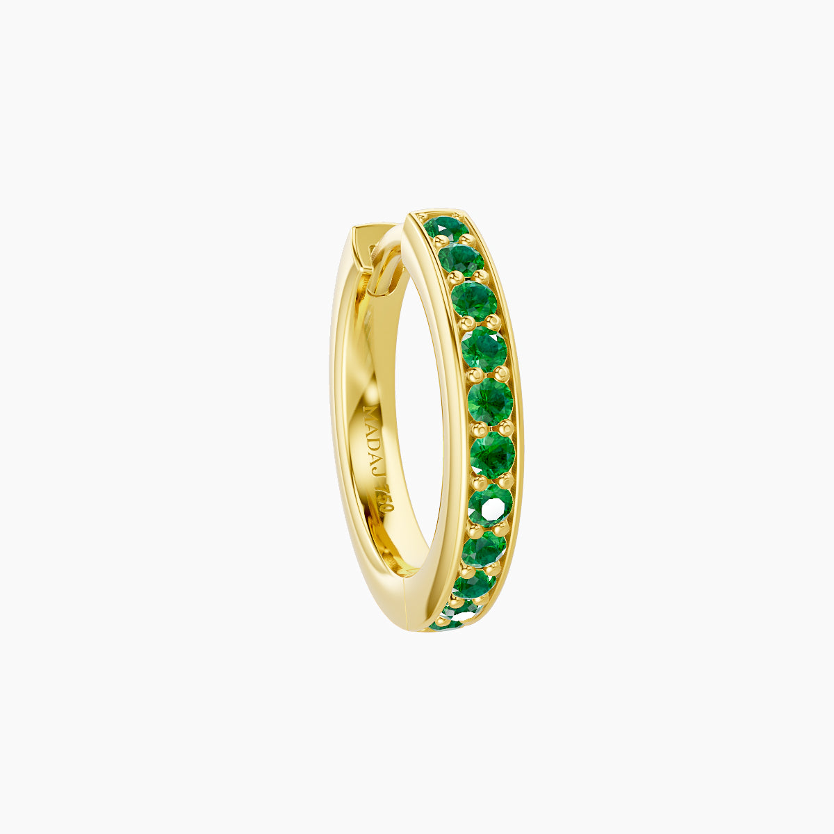 Lyssa | 18k Yellow Gold 8 mm Emerald Hoop Piercing