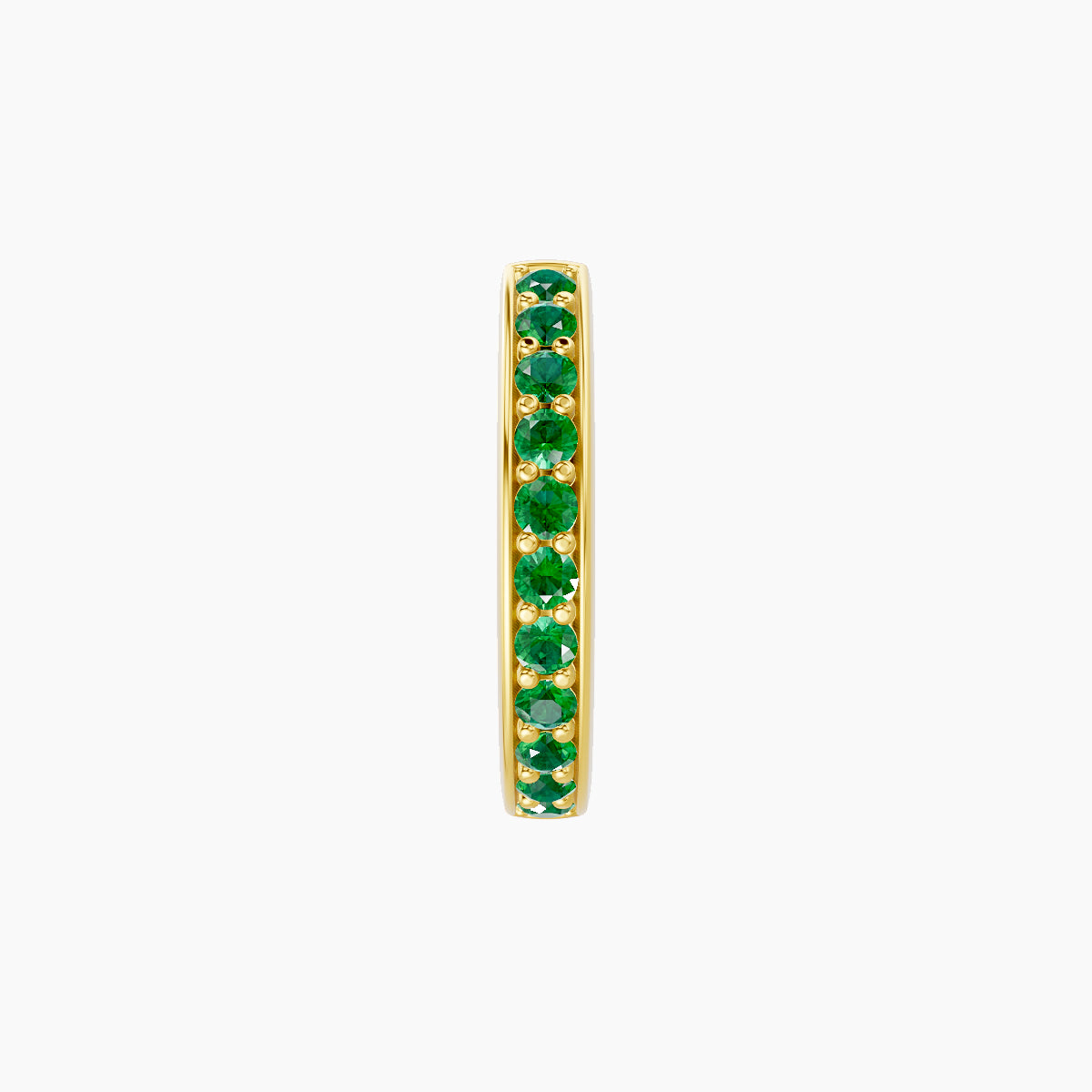 Lyssa | 18k Yellow Gold 8 mm Emerald Hoop Piercing
