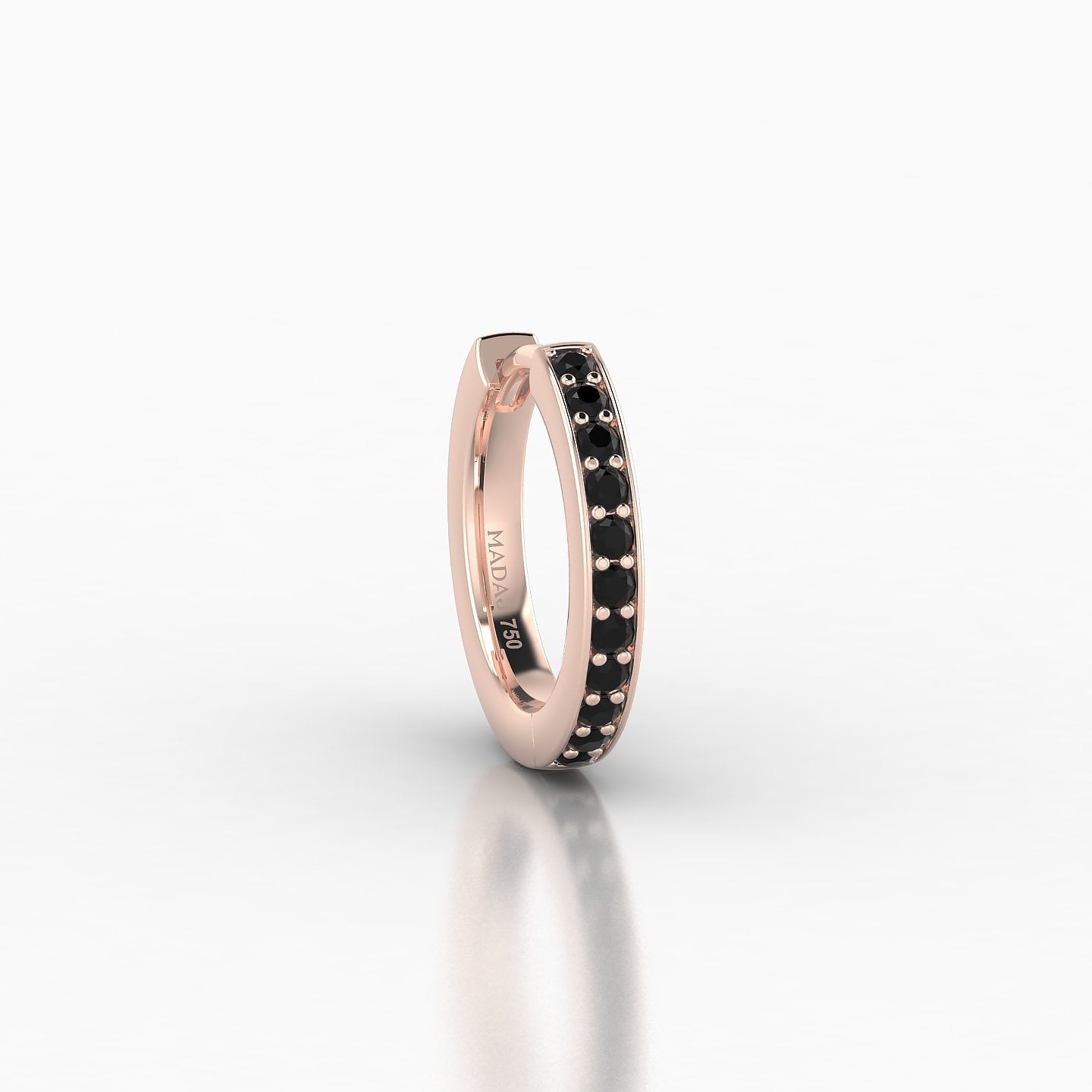 Lyssa | 18k Rose Gold 8 mm Black Diamond Hoop Piercing