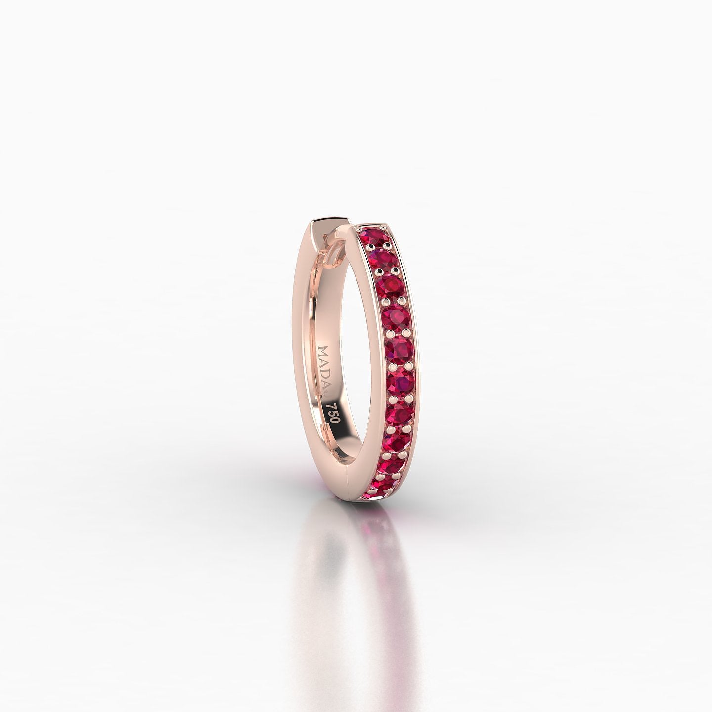 Lyssa | 18k Rose Gold 8 mm Ruby Hoop Piercing