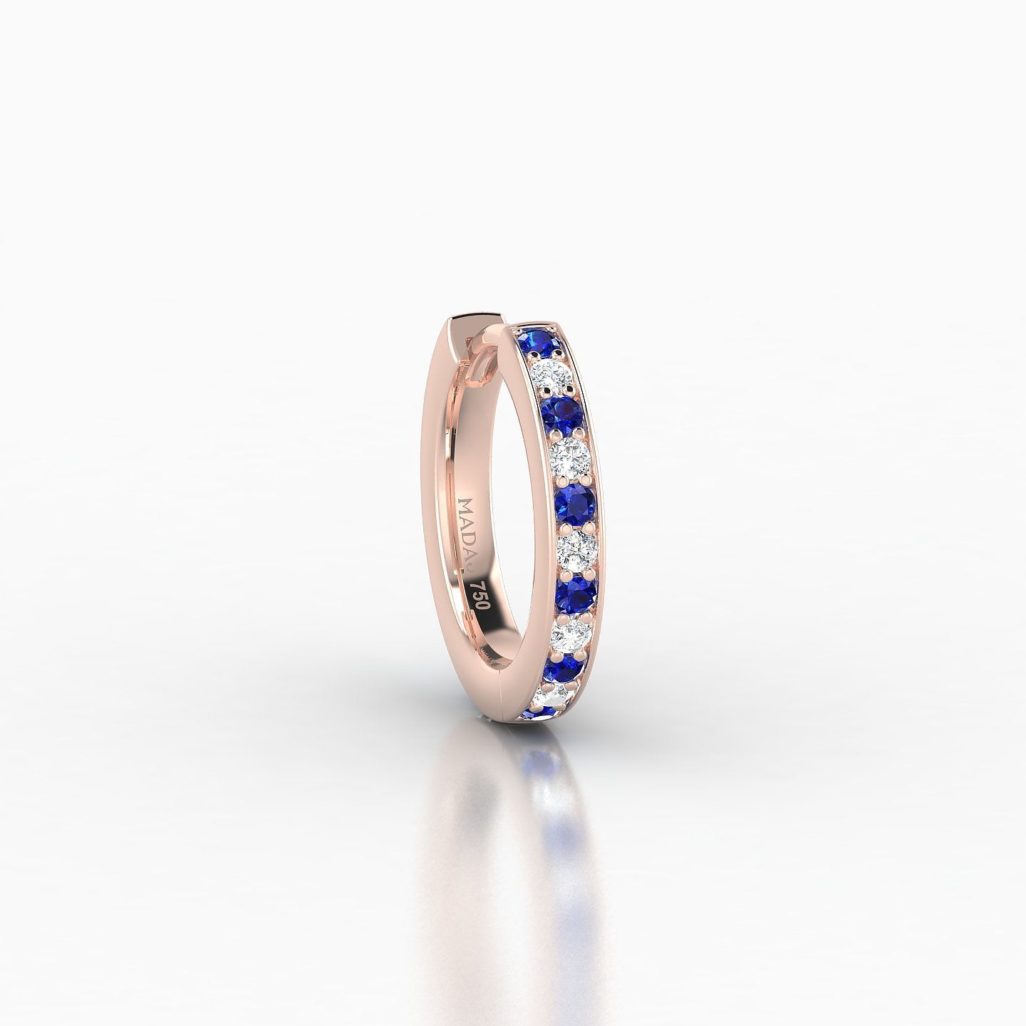 Lyssa | 18k Rose Gold 8 mm Sapphire & Diamond Hoop Piercing