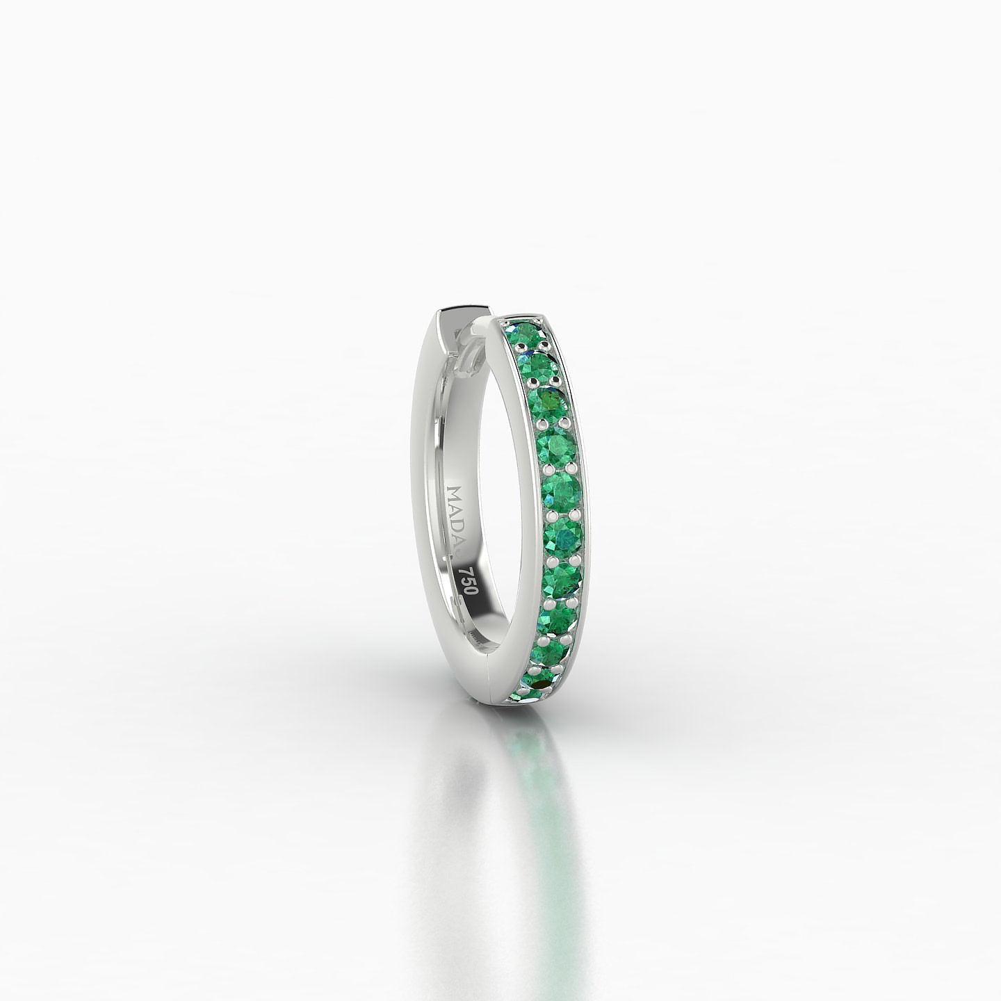 Lyssa | 18k White Gold 8 mm Emerald Hoop Piercing