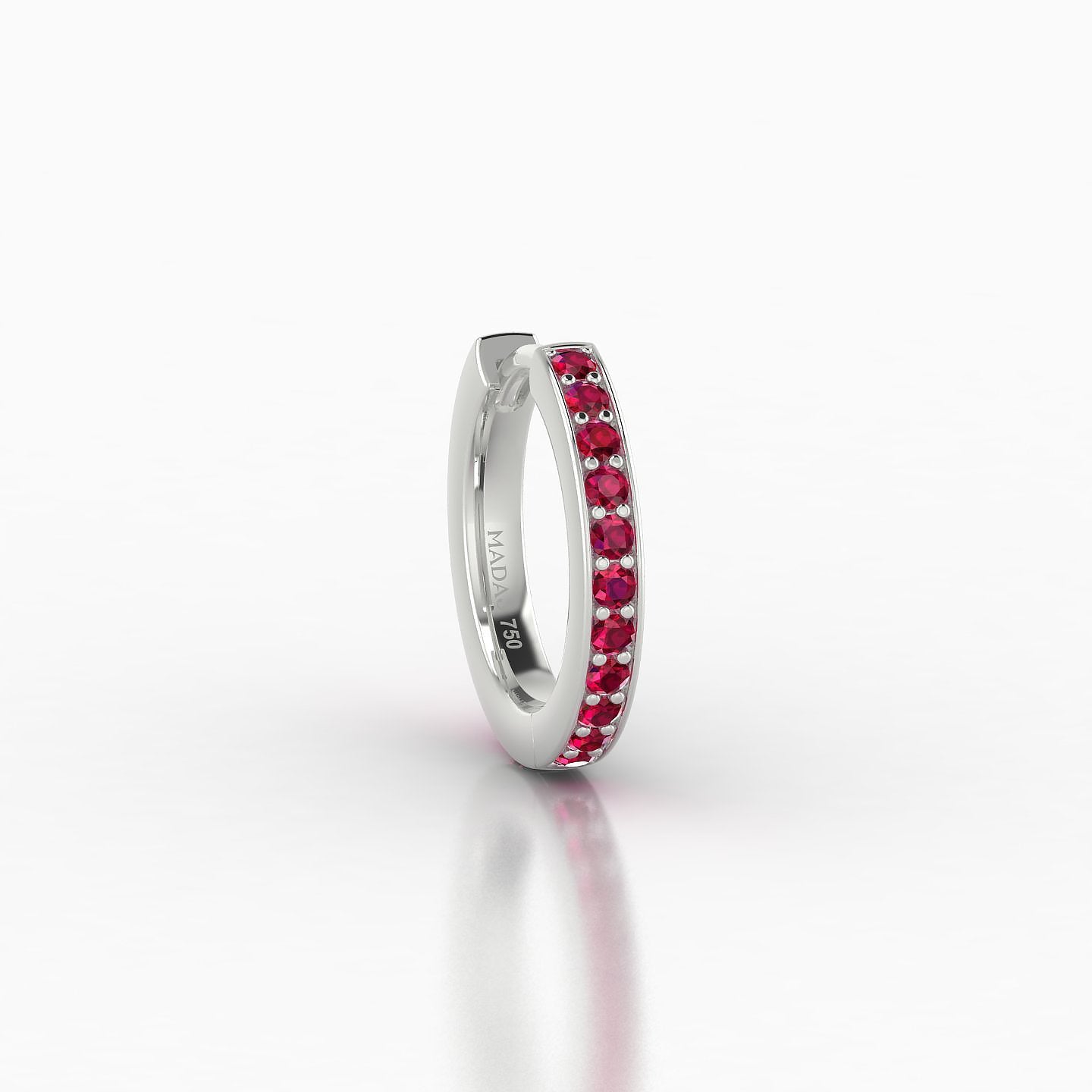 Lyssa | 18k White Gold 8 mm Ruby Hoop Piercing