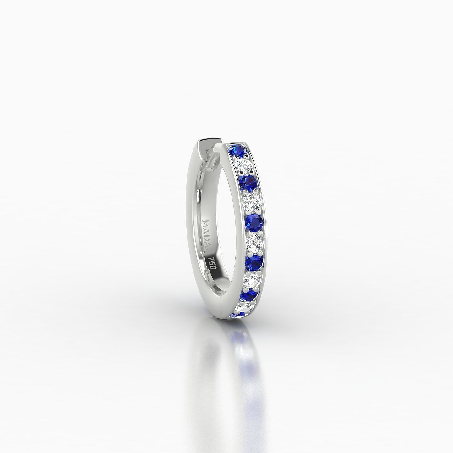 Lyssa | 18k White Gold 8 mm Sapphire & Diamond Hoop Piercing