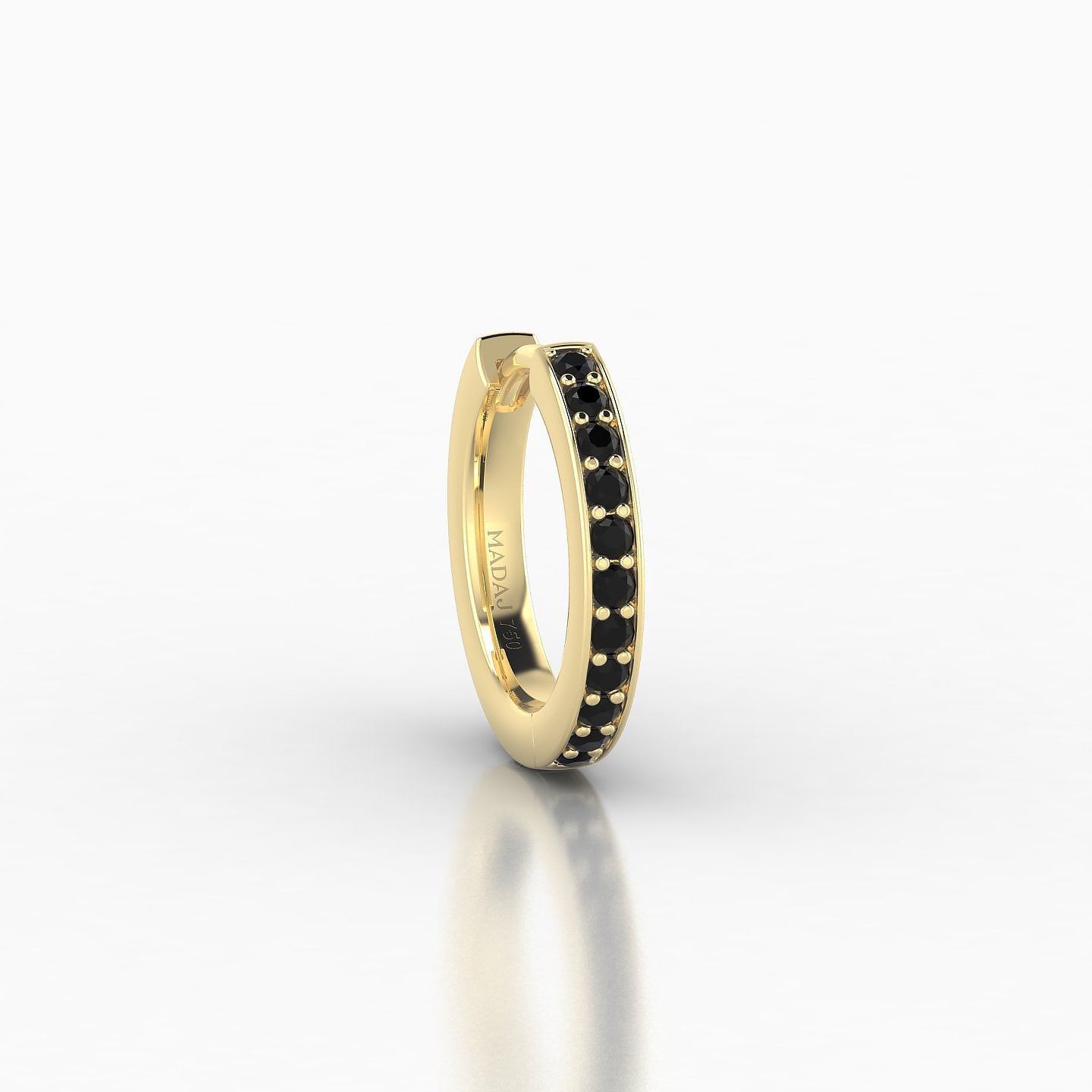 Lyssa | 18k Yellow Gold 8 mm Black Diamond Hoop Piercing