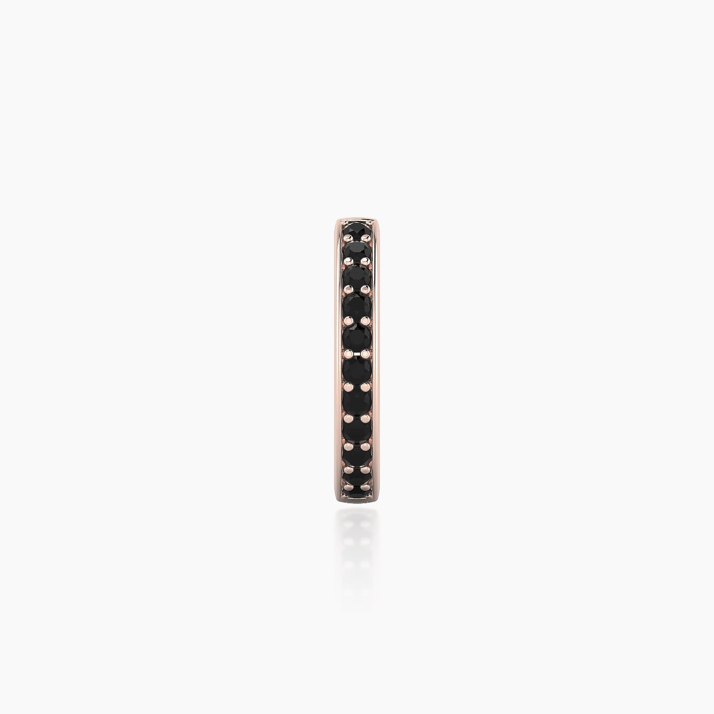 Lyssa | 18k Rose Gold 8 mm Black Diamond Hoop Piercing