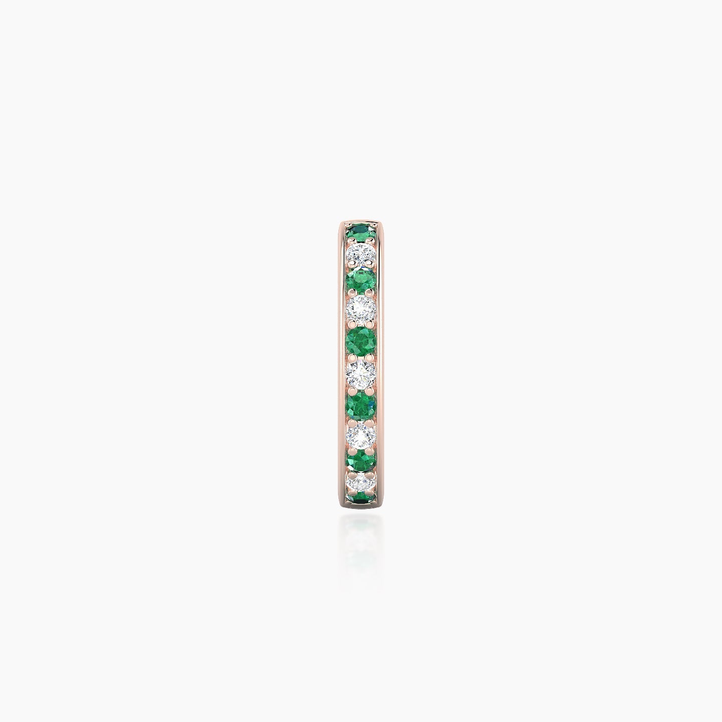 Lyssa | 18k Rose Gold 8 mm Emerald & Diamond Hoop Piercing