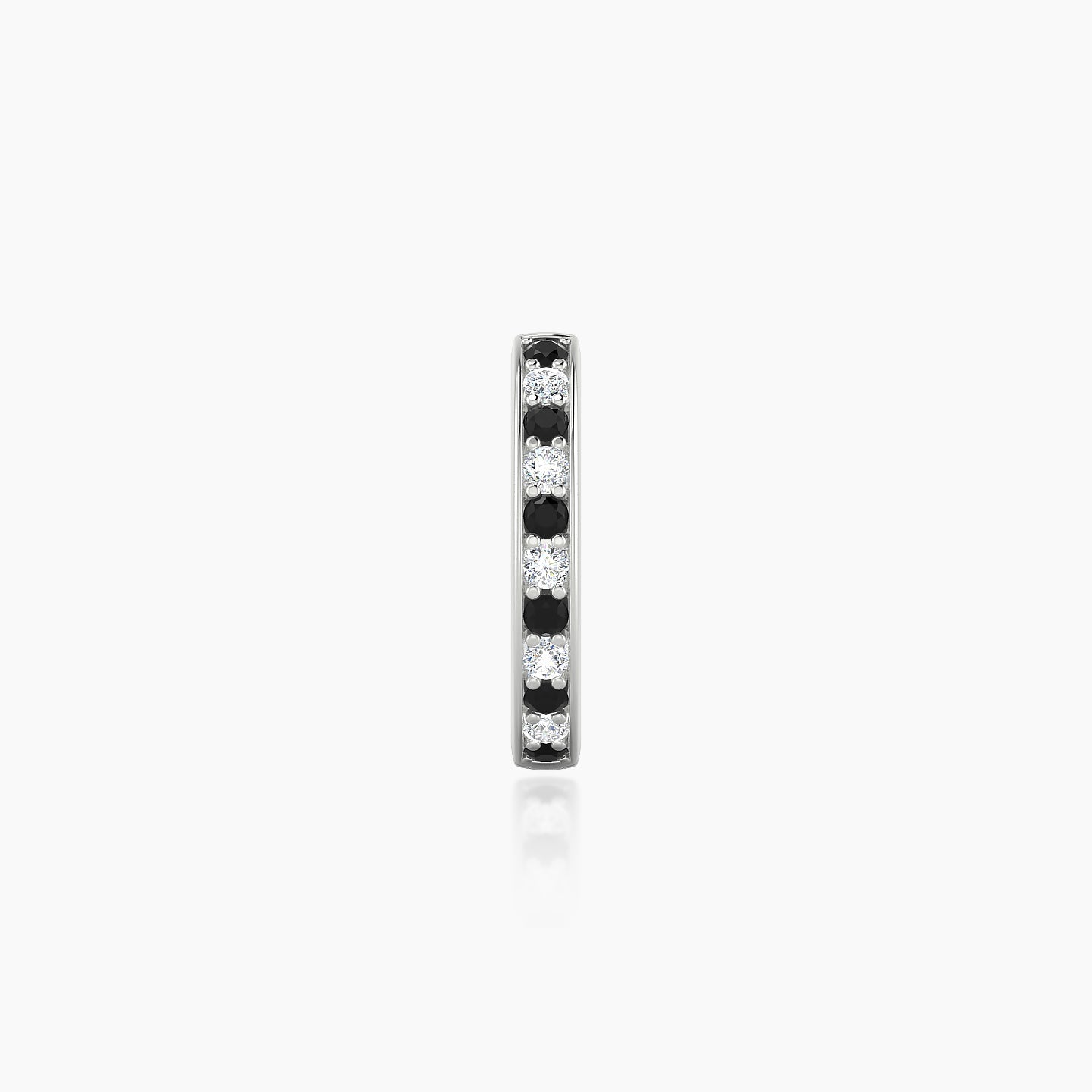 Lyssa | 18k White Gold 8 mm Black Diamond & Diamond Hoop Piercing