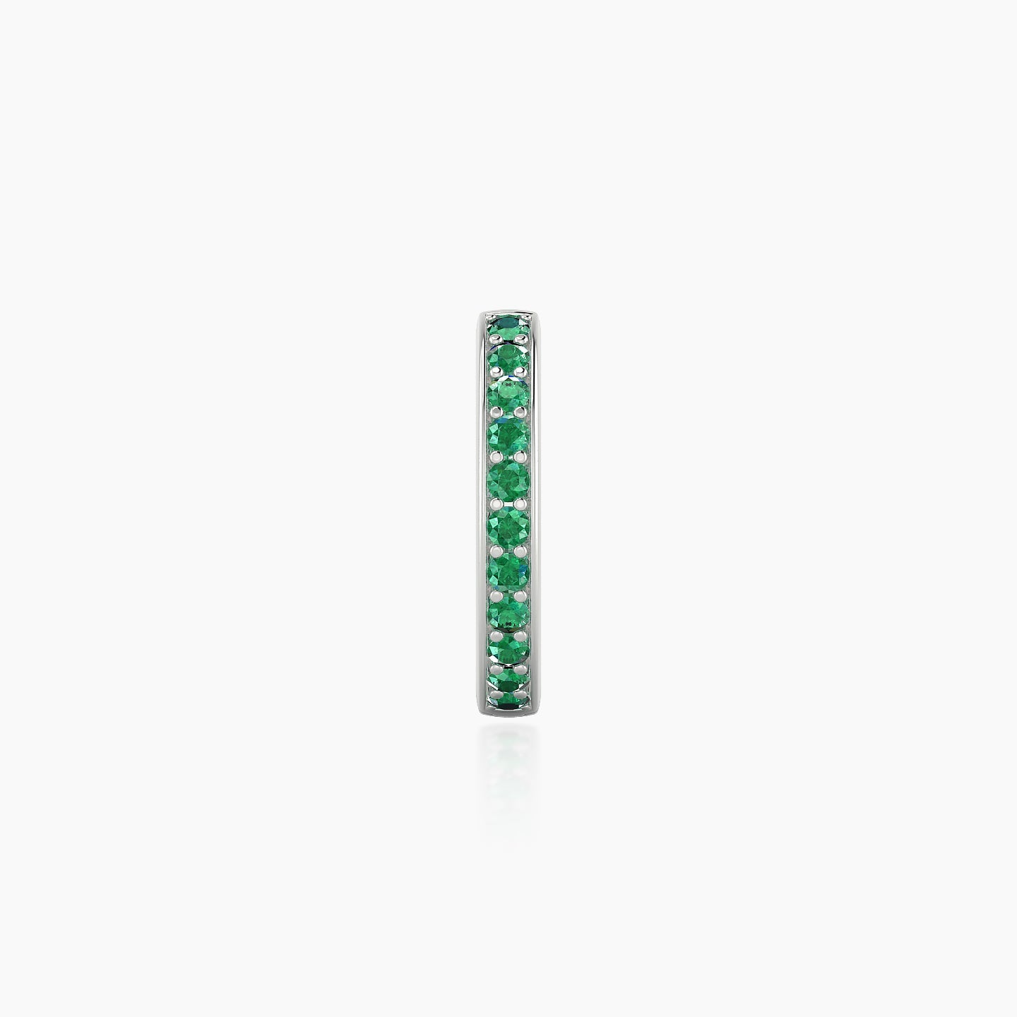 Lyssa | 18k White Gold 8 mm Emerald Hoop Piercing