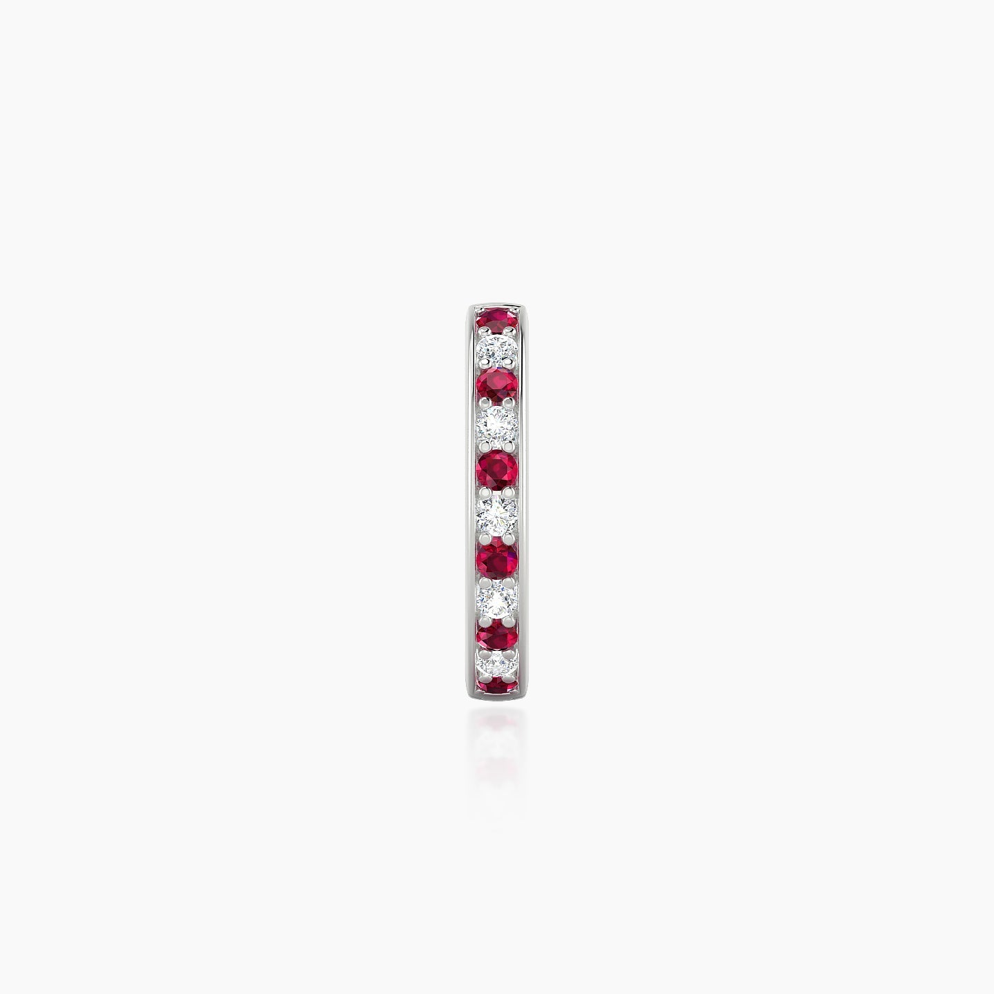 Lyssa | 18k White Gold 8 mm Ruby & Diamond Hoop Piercing