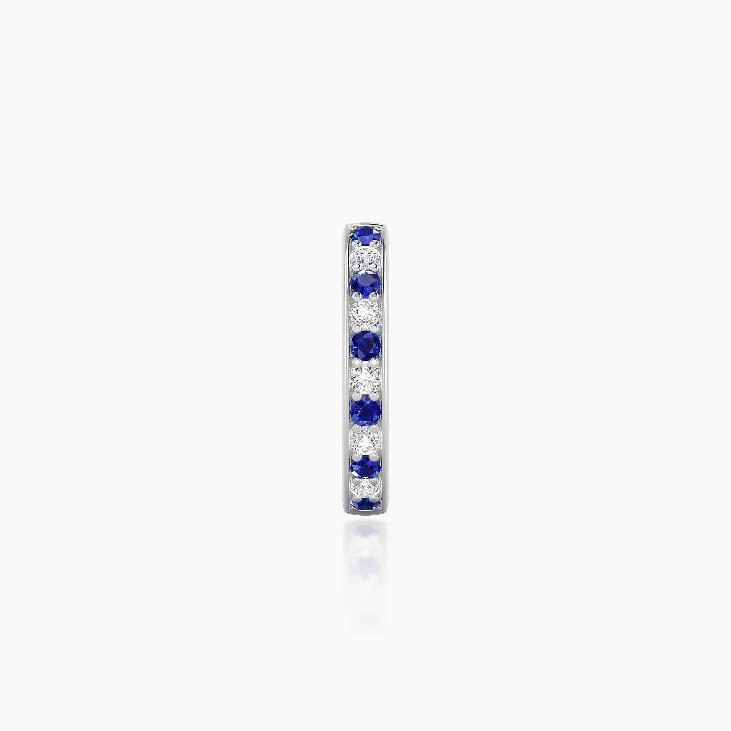 Lyssa | 18k White Gold 8 mm Sapphire & Diamond Hoop Piercing