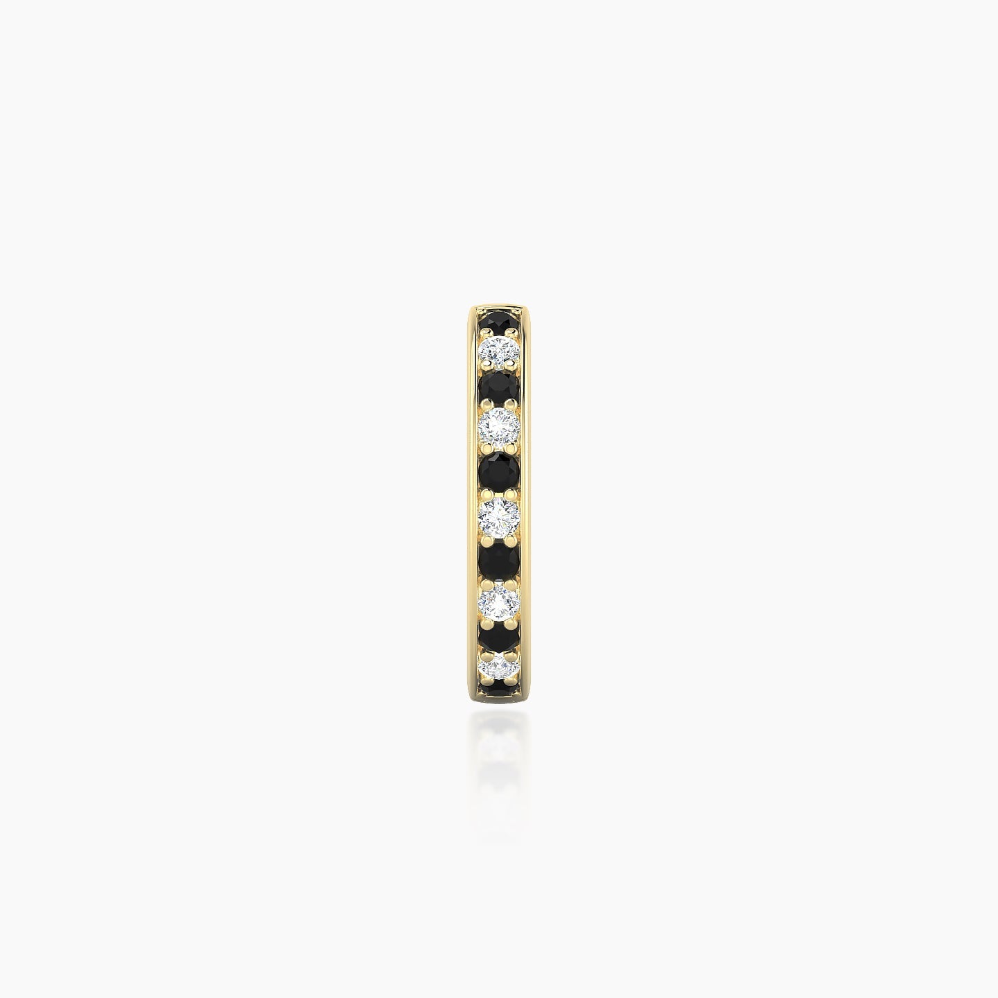 Lyssa | 18k Yellow Gold 8 mm Black Diamond & Diamond Hoop Piercing