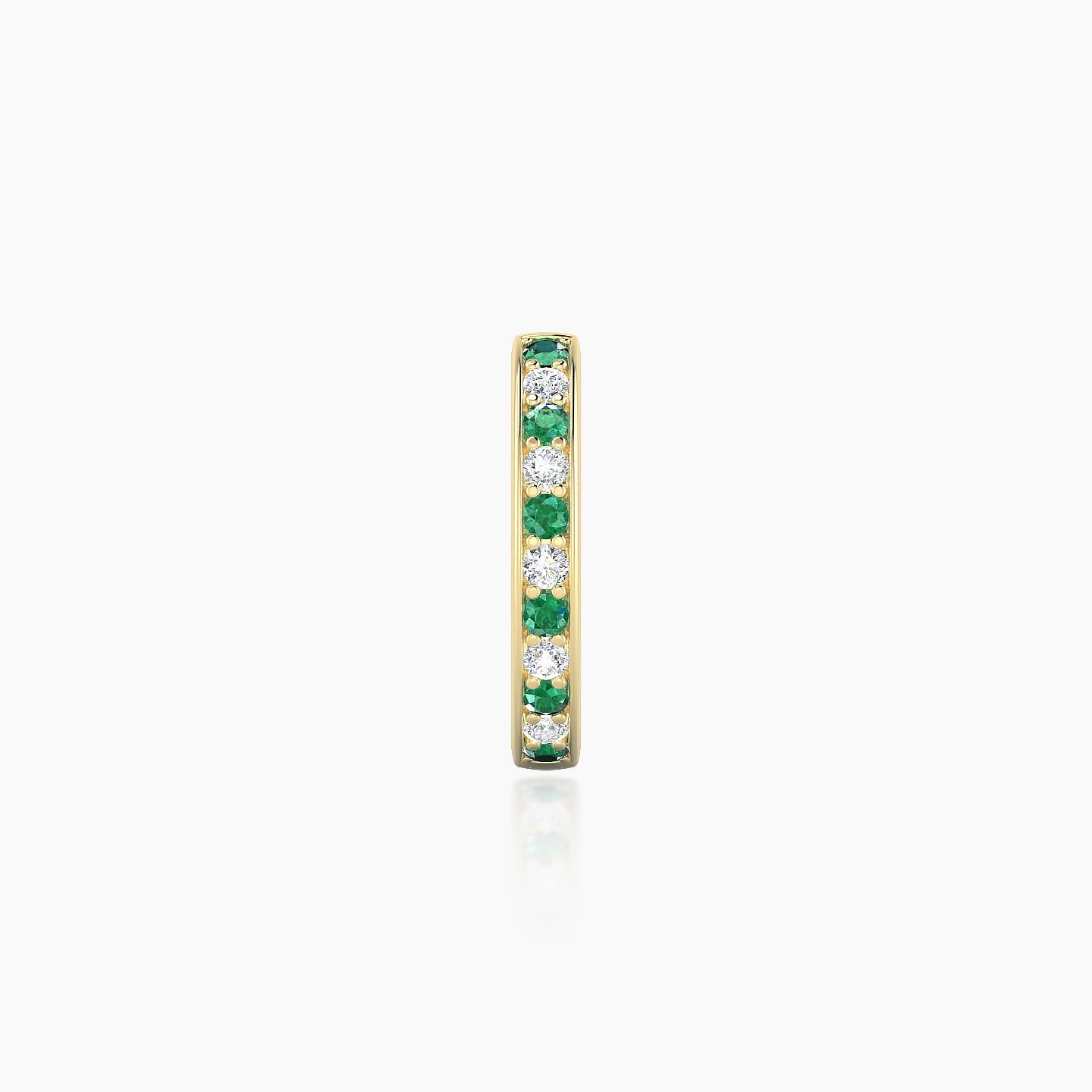 Lyssa | 18k Yellow Gold 8 mm Emerald & Diamond Hoop Piercing