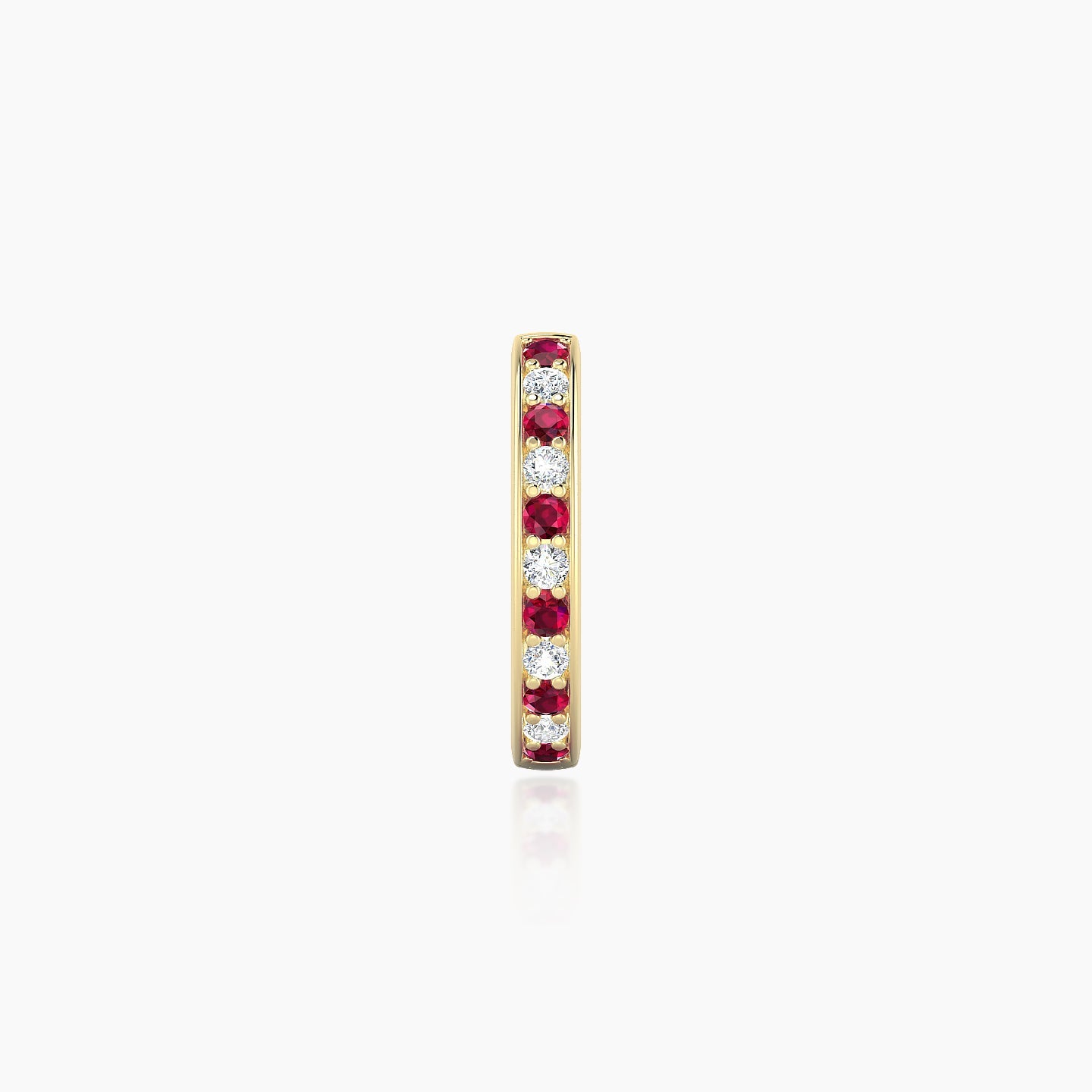 Lyssa | 18k Yellow Gold 8 mm Ruby & Diamond Hoop Piercing