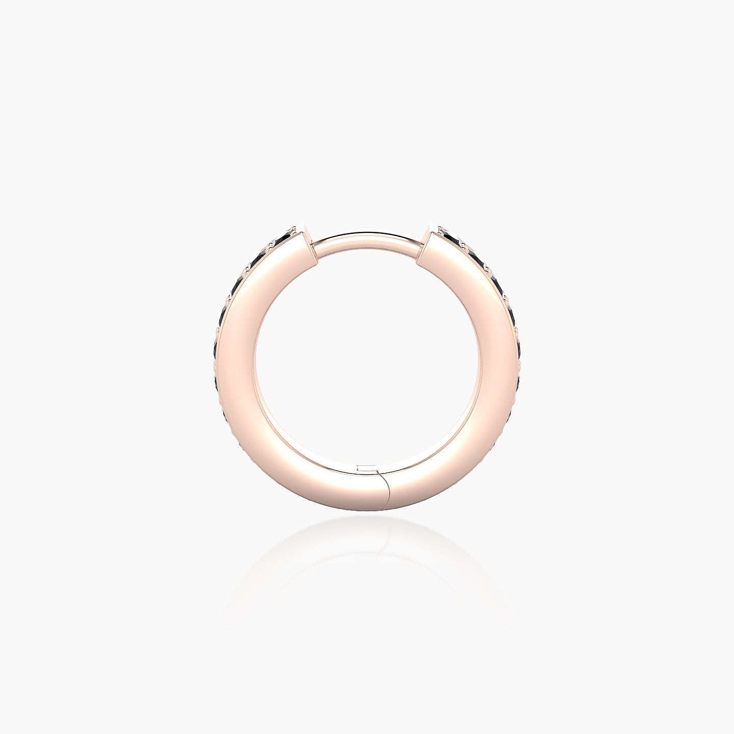 Lyssa | 18k Rose Gold 8 mm Black Diamond Hoop Piercing