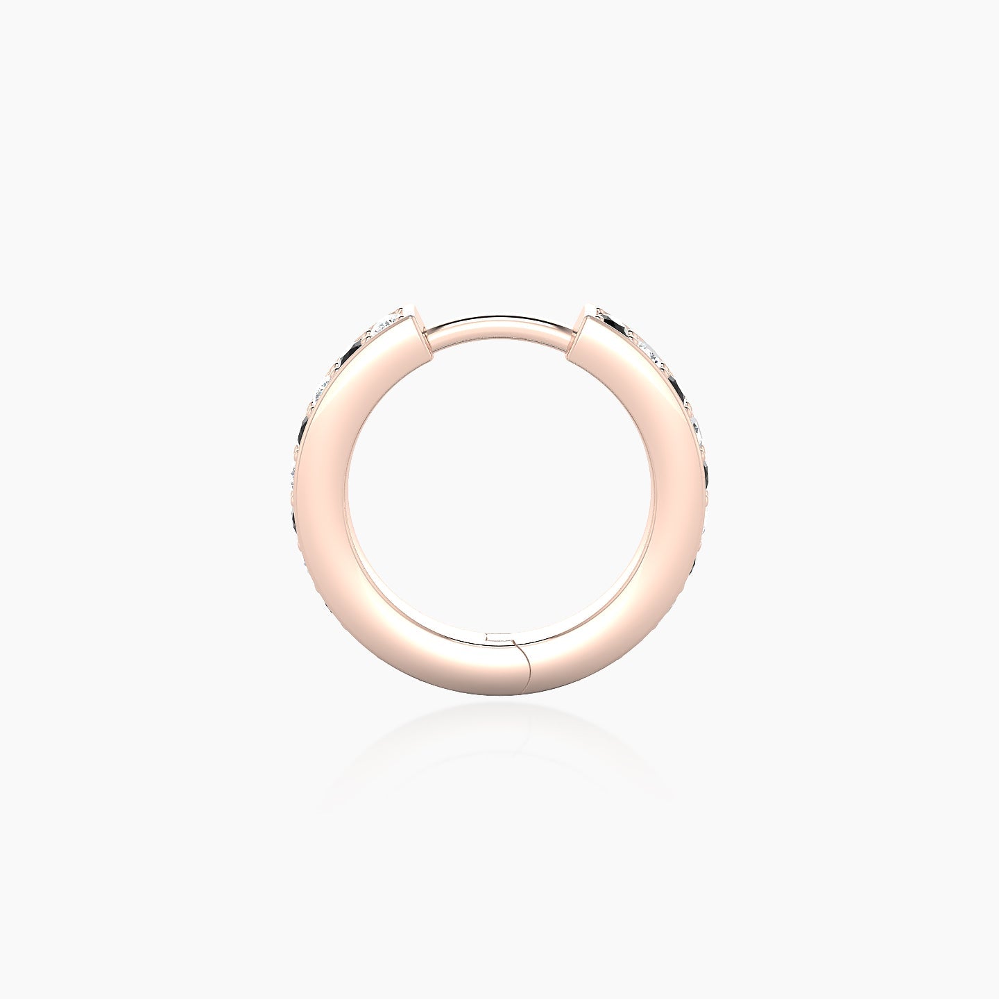 Lyssa | 18k Rose Gold 8 mm Black Diamond & Diamond Hoop Piercing