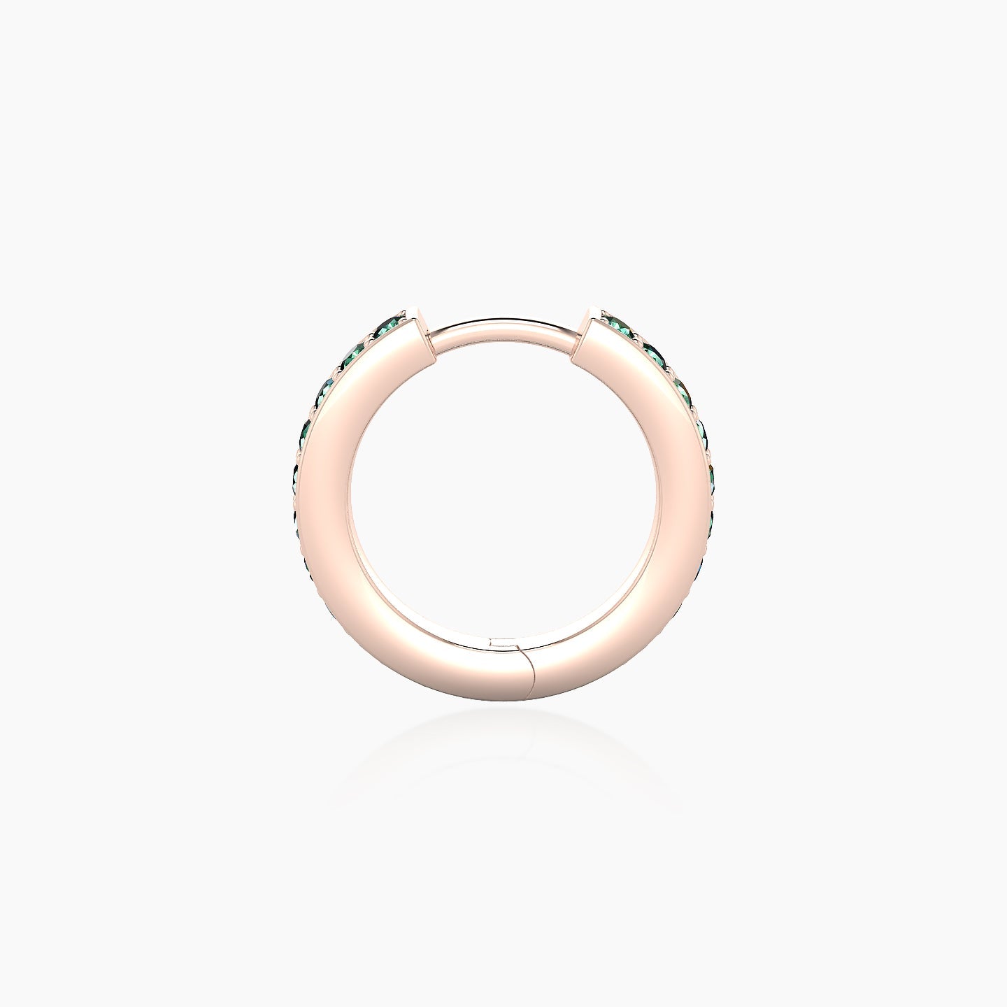 Lyssa | 18k Rose Gold 8 mm Emerald Hoop Piercing