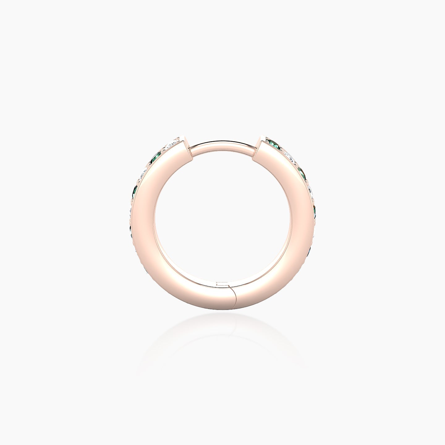 Lyssa | 18k Rose Gold 8 mm Emerald & Diamond Hoop Piercing